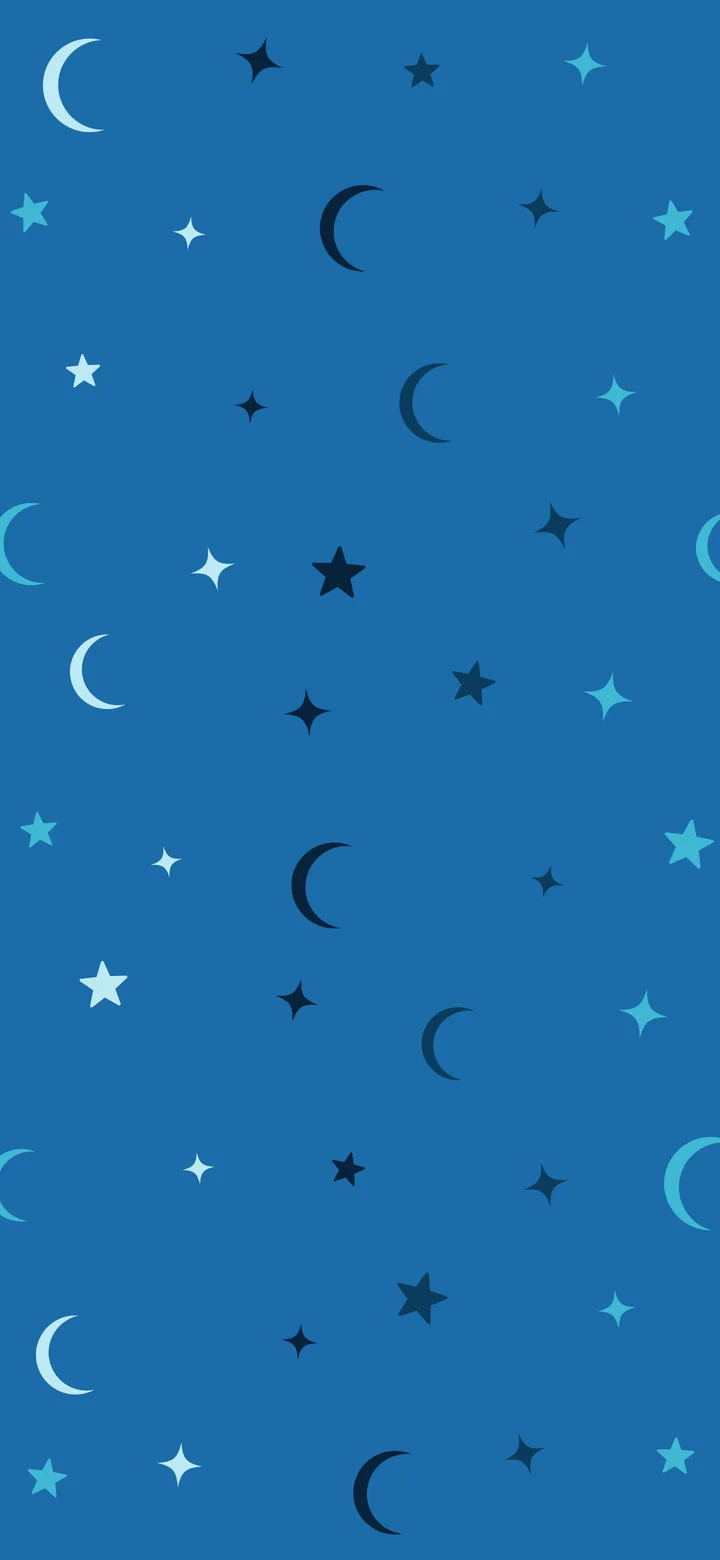 Ocean Blue Moon and Stars Pattern wallpaper for iPhone and Android