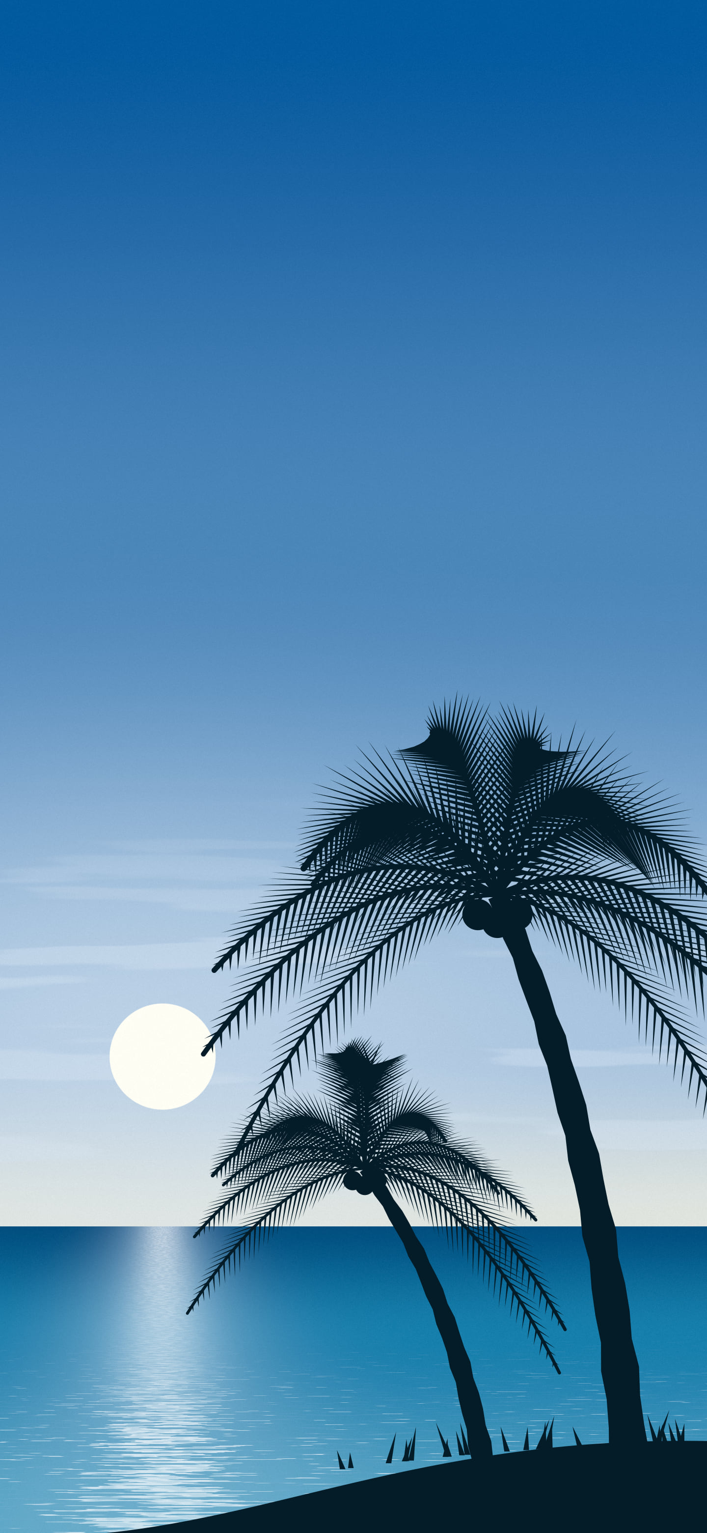 Ocean Blue Palm Tree Beach wallpaper for iPhone and Android