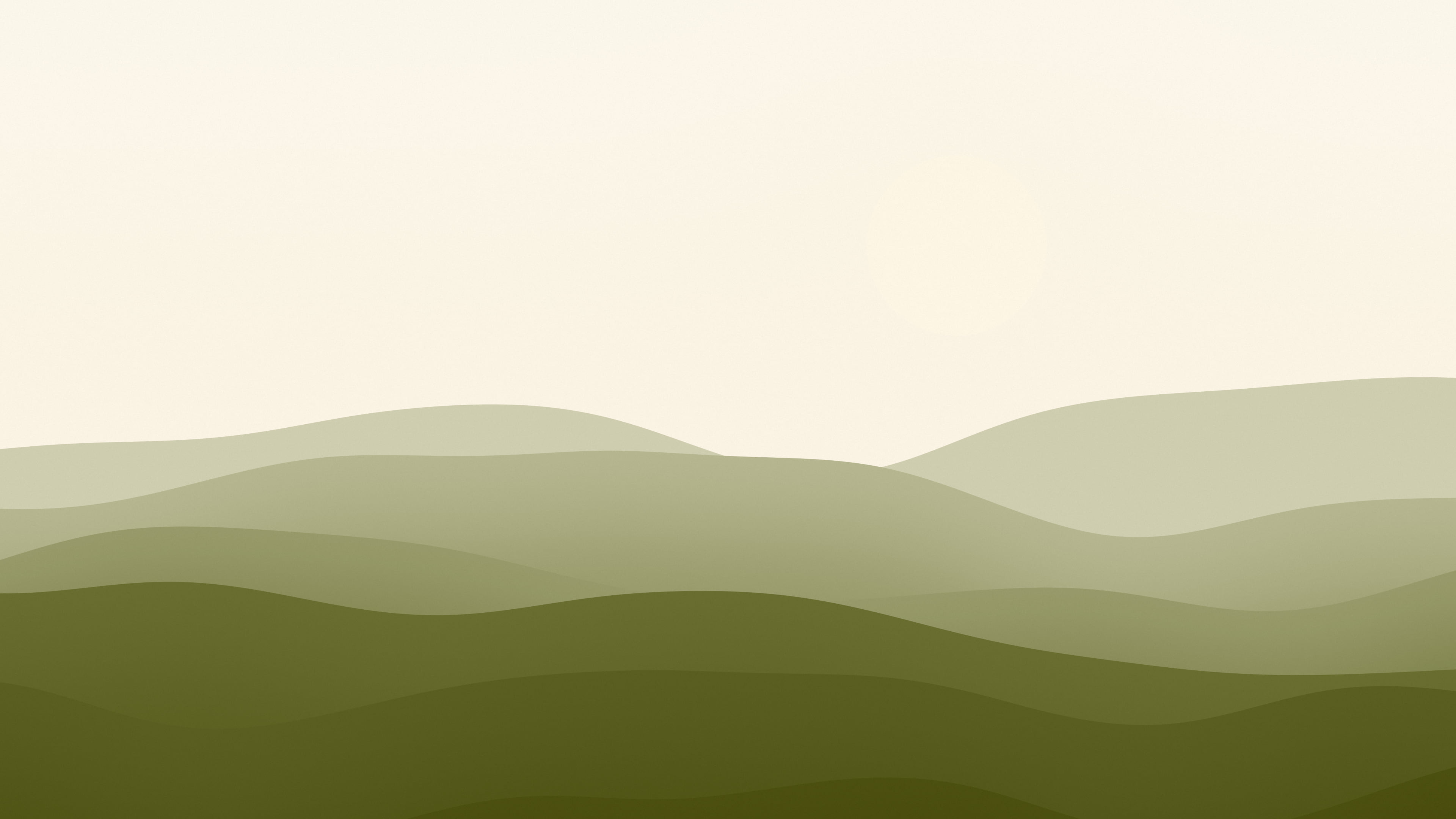 Olive and Cream Minimalist Desert Dunes desktop wallpaper in 4K