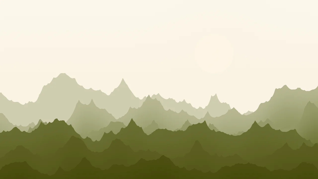 Olive and Cream Minimalist Mountain Landscape desktop wallpaper in 4K