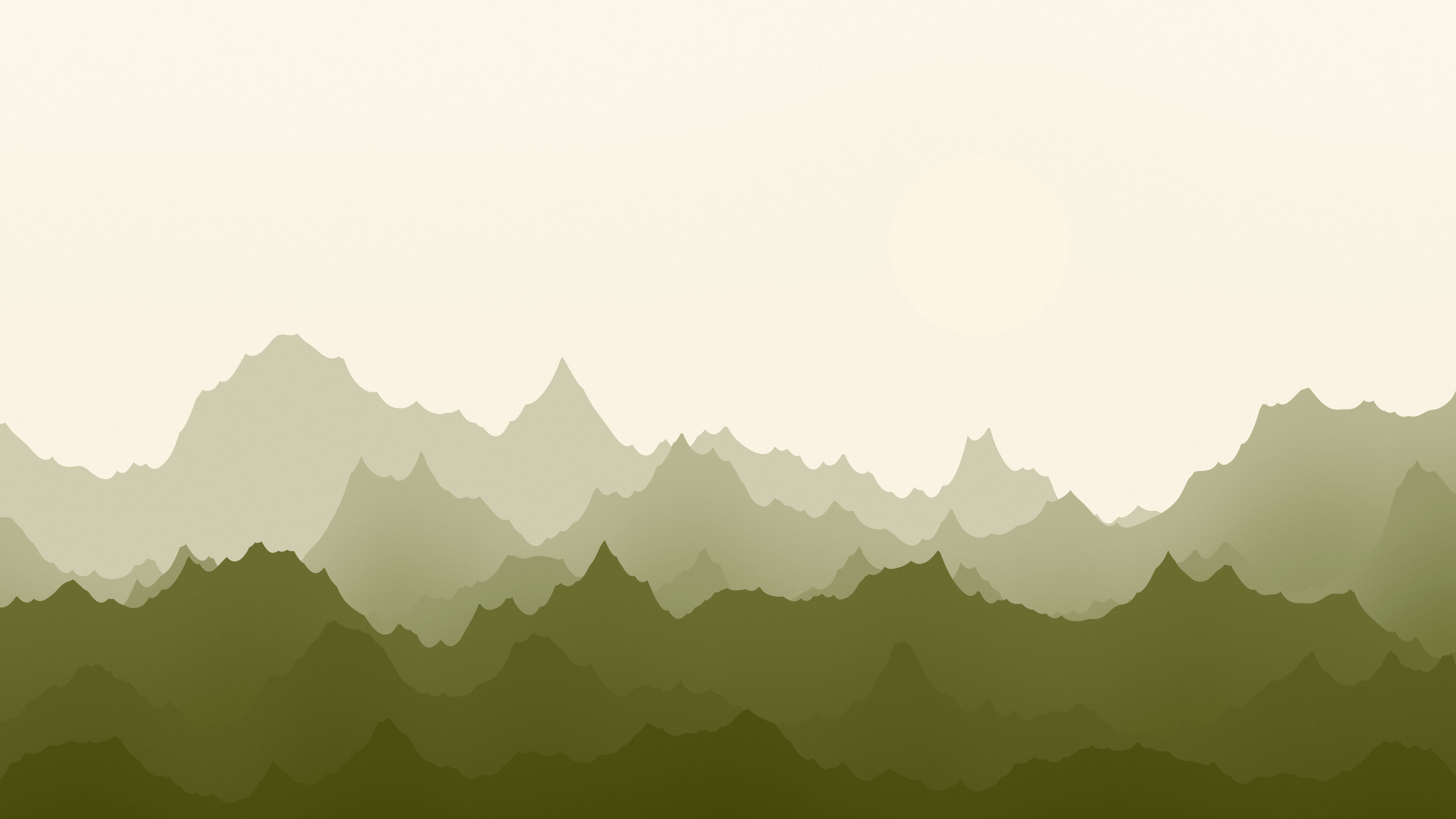 Olive and Cream Minimalist Mountain Landscape desktop wallpaper in 4K