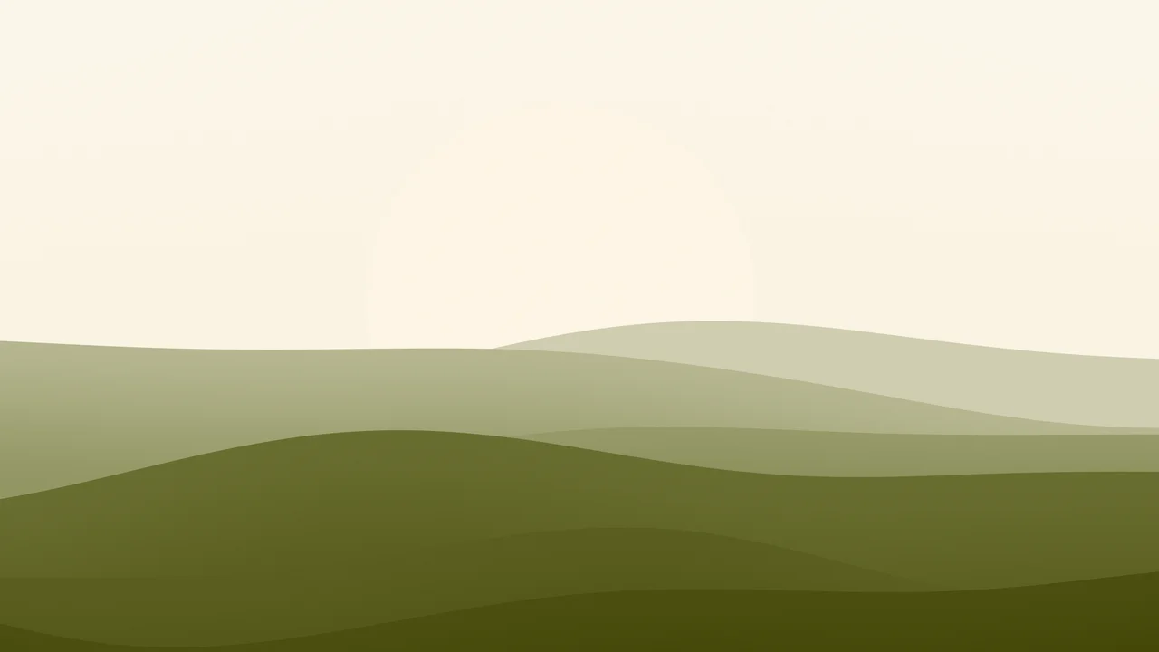 Olive and Cream Minimalist Sunset Hills desktop wallpaper in 4K