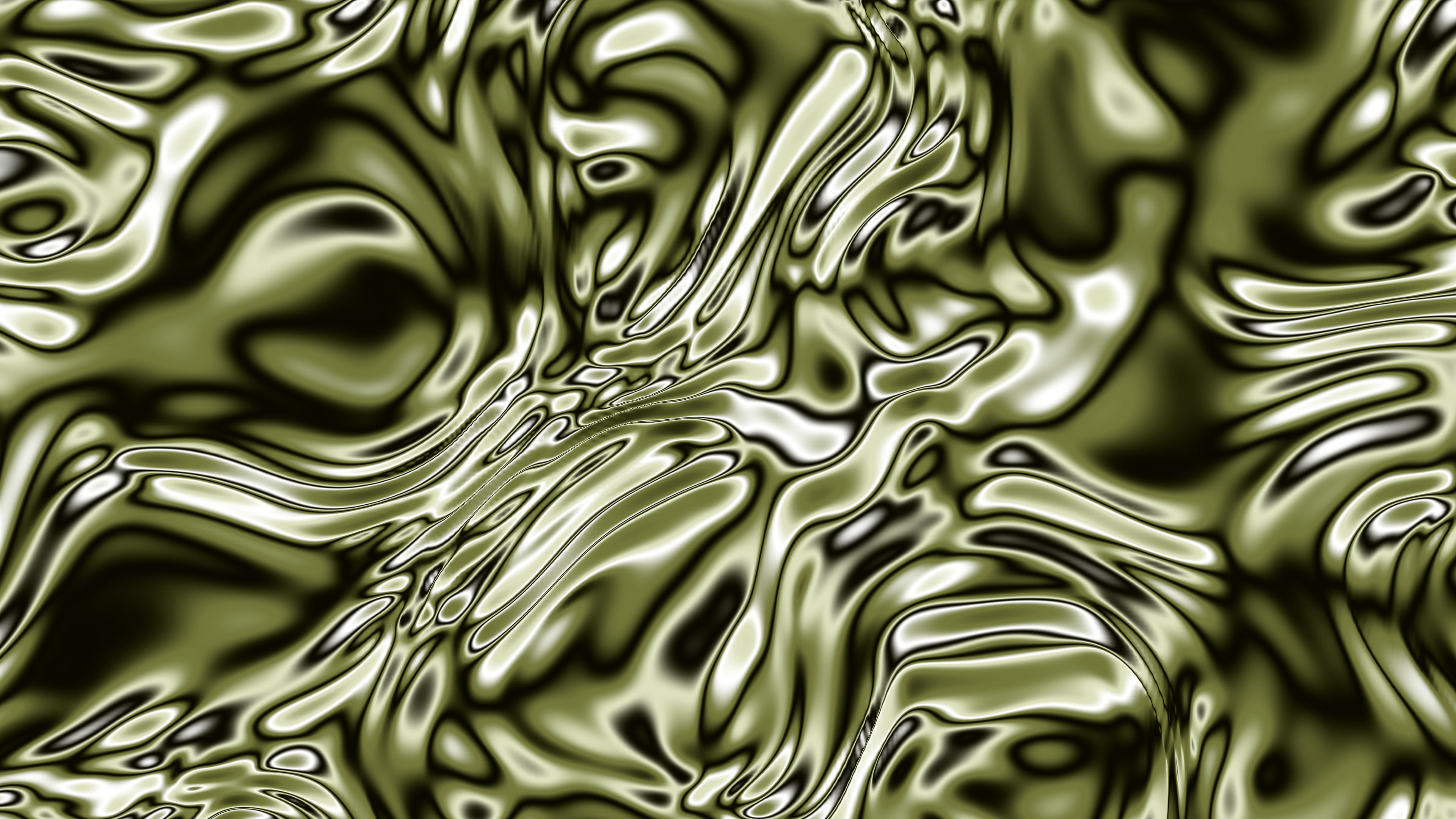 Olive Liquid Chrome desktop wallpaper in 4K