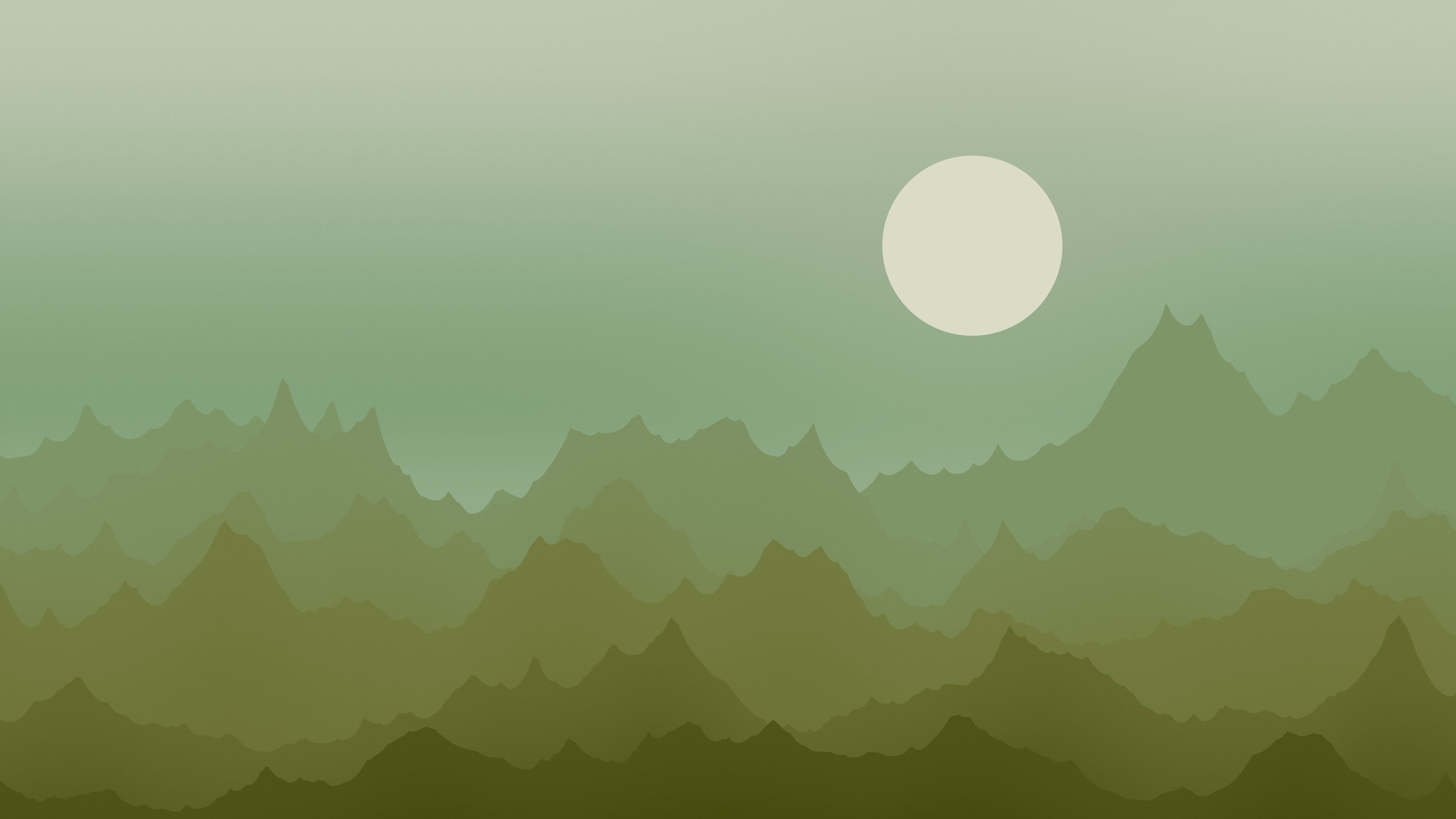Olive Minimalist Mountain Landscape desktop wallpaper in 4K