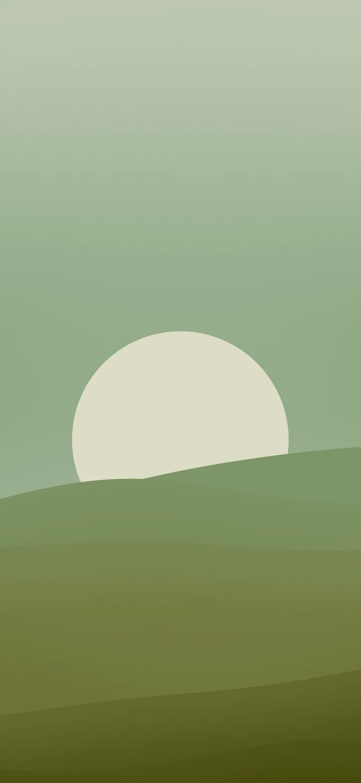 Olive Minimalist Sunset Hills wallpaper for iPhone and Android
