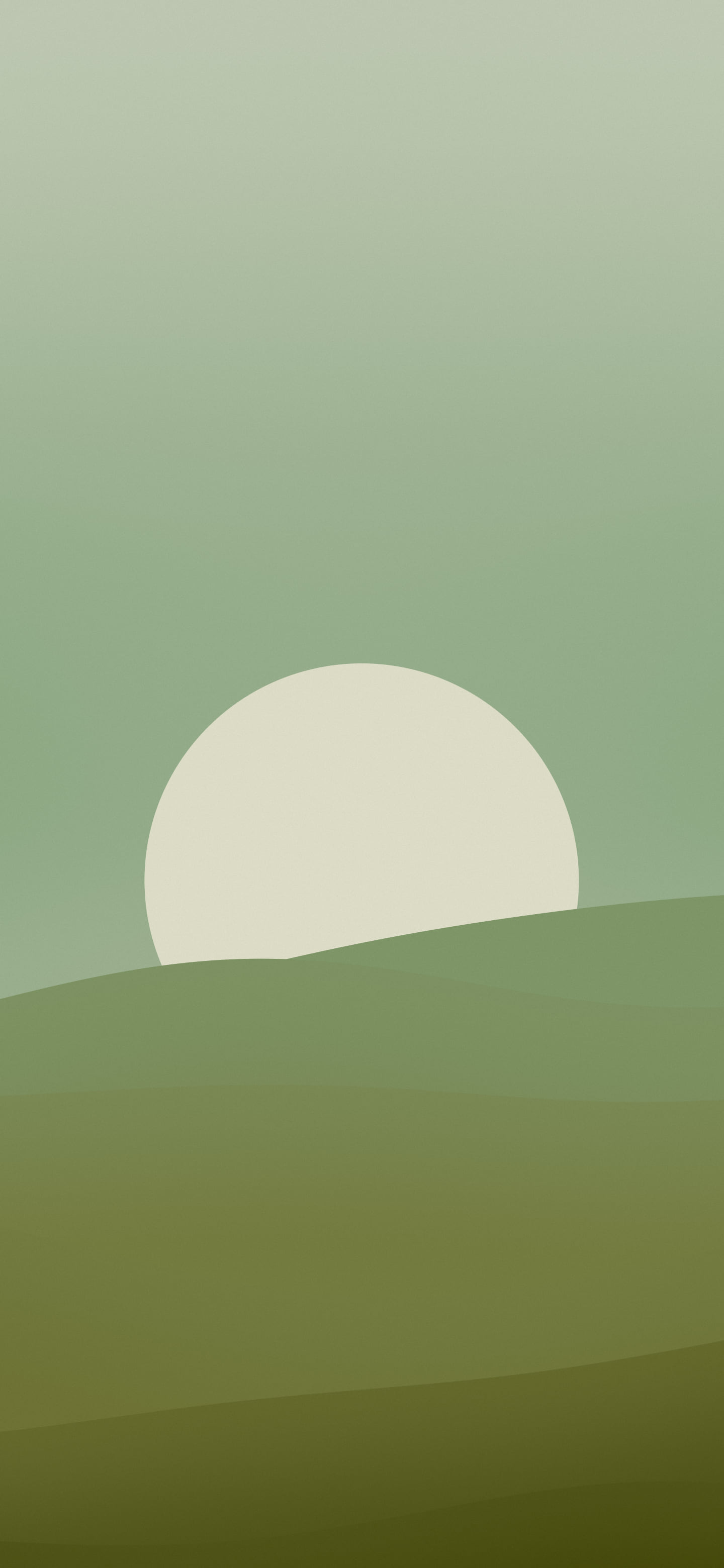 Olive Minimalist Sunset Hills wallpaper for iPhone and Android