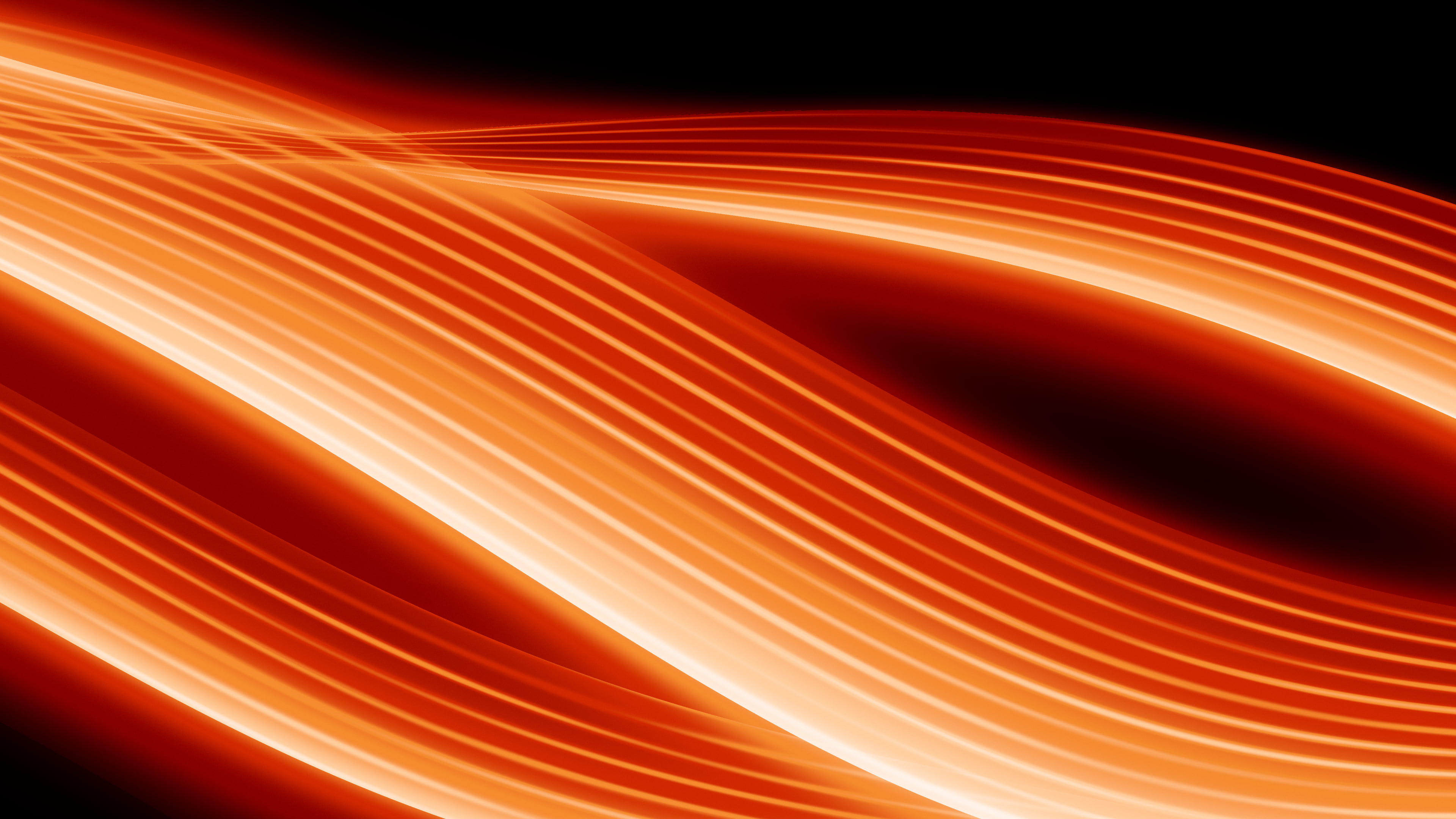 Orange Abstract Light Streams desktop wallpaper in 4K
