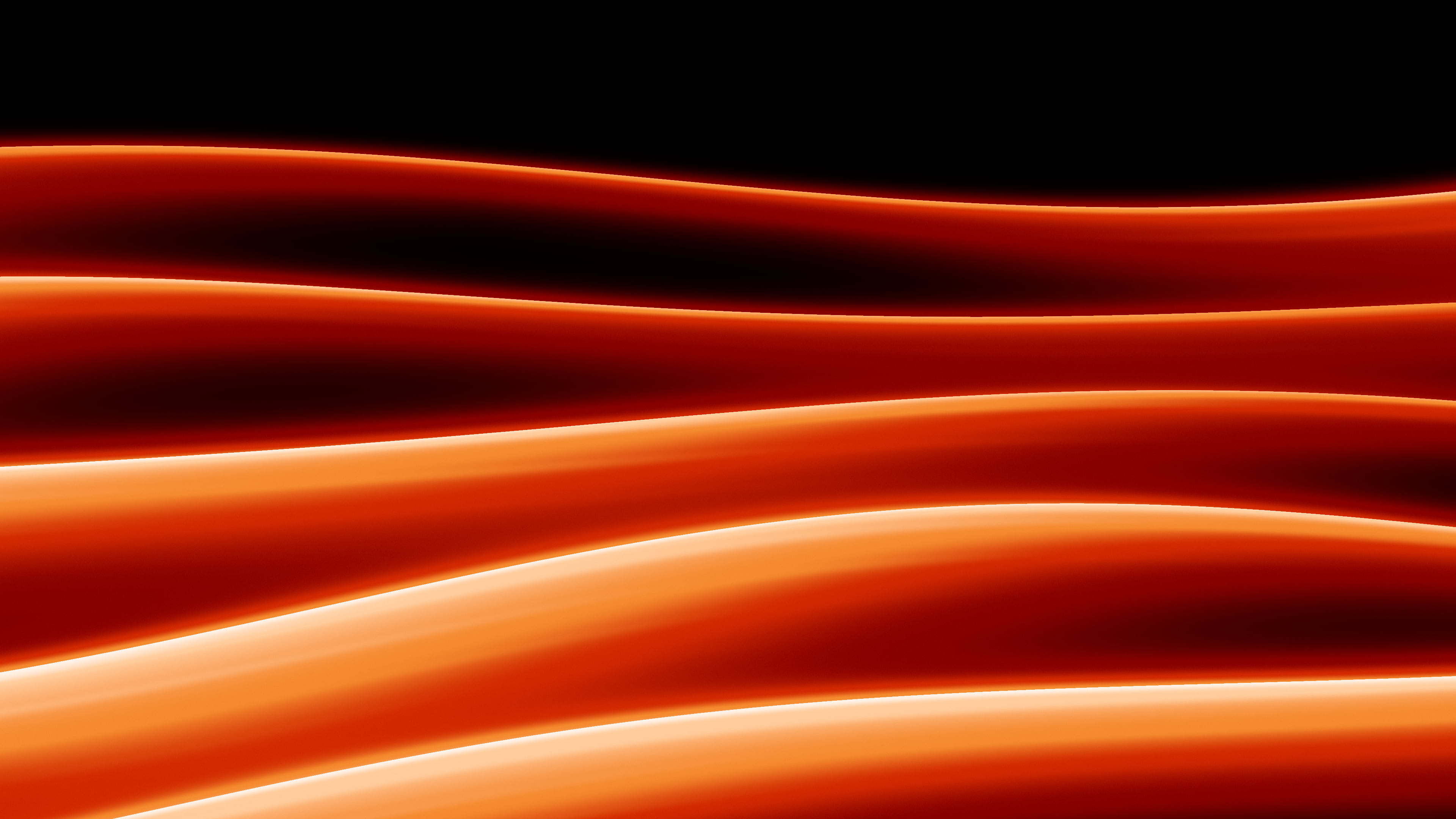 Orange Abstract Wave desktop wallpaper in 4K