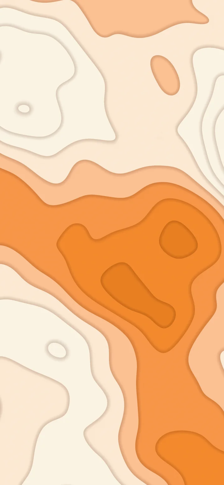 Orange and Cream Layered Topographic wallpaper for iPhone and Android