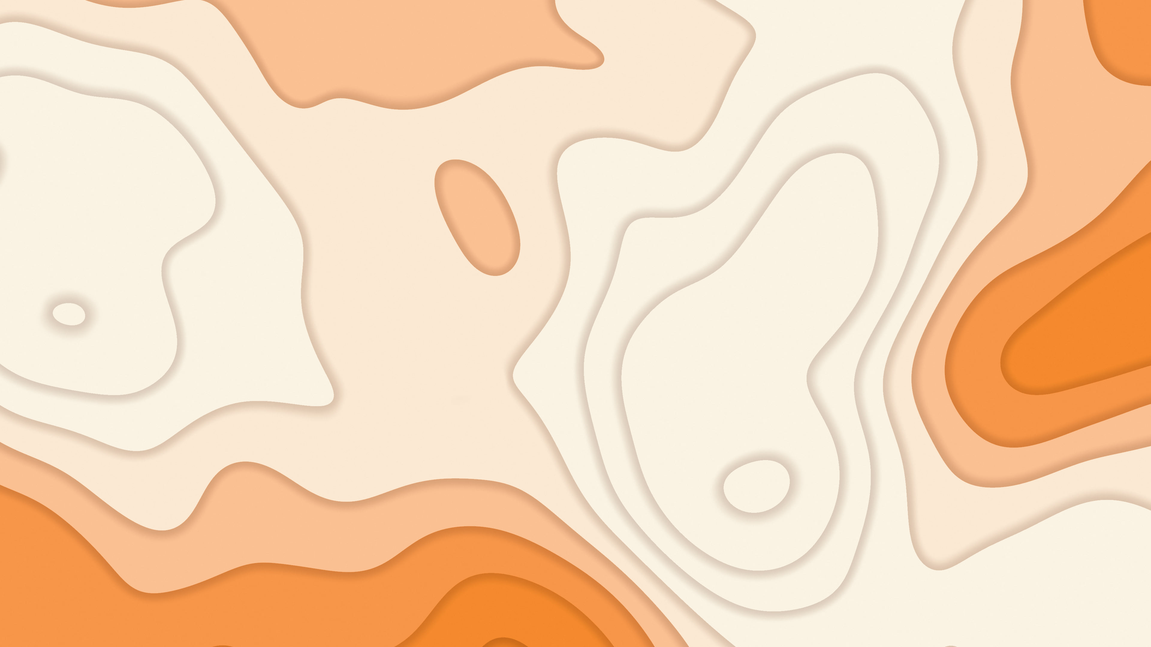 Orange and Cream Layered Topographic desktop wallpaper in 4K