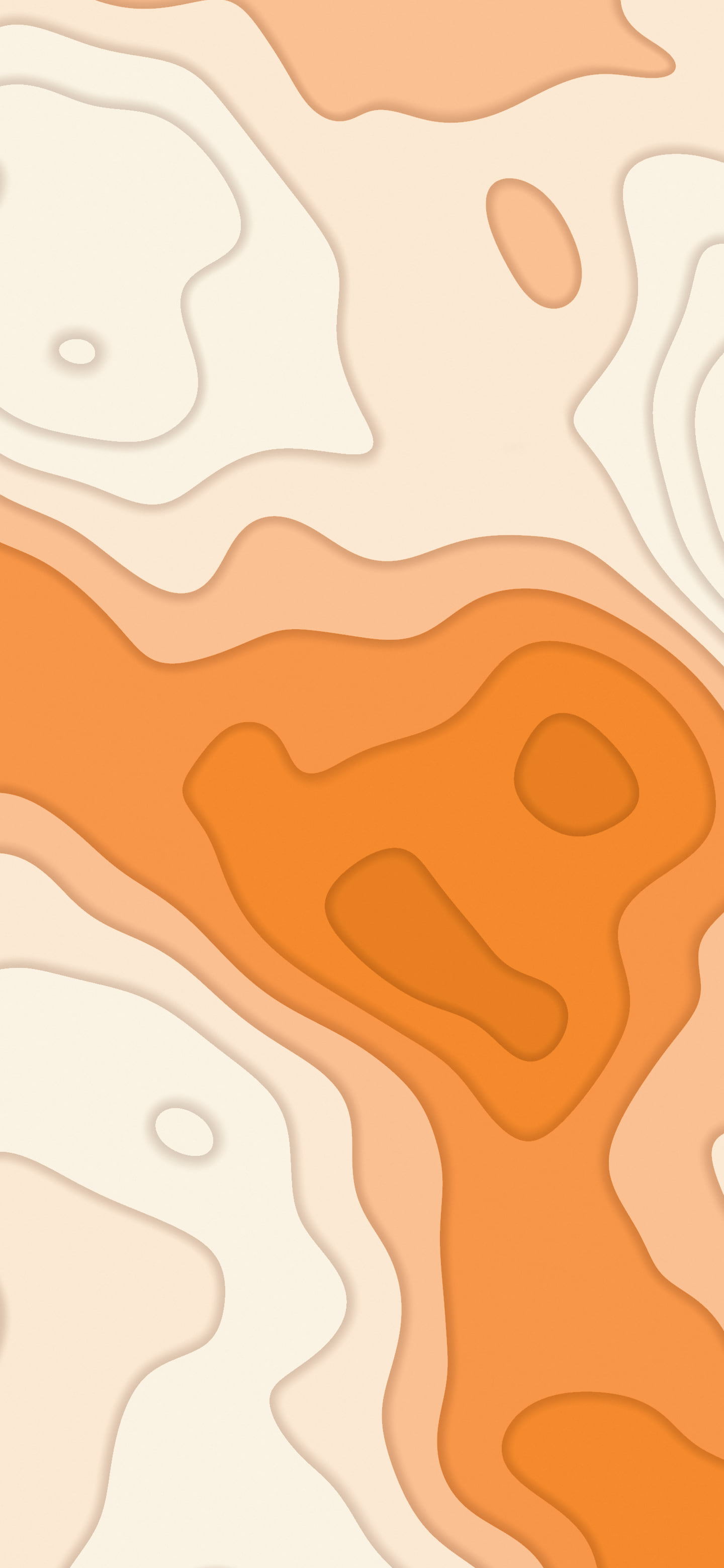 Orange and Cream Layered Topographic wallpaper for iPhone and Android