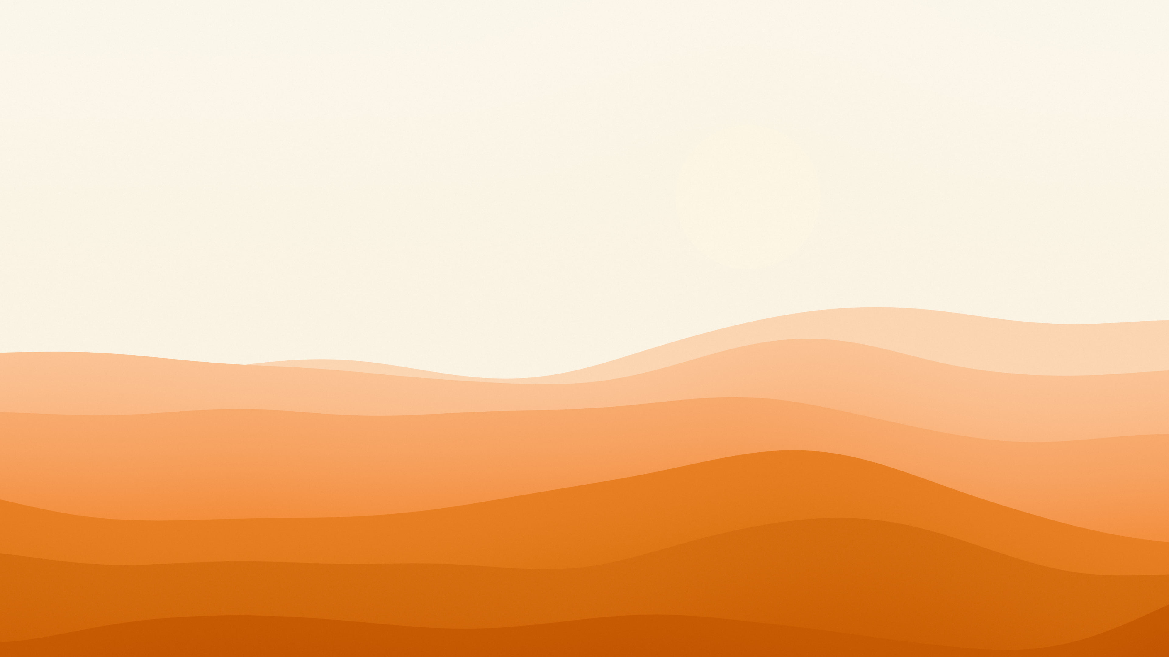 Orange and Cream Minimalist Desert Dunes desktop wallpaper in 4K