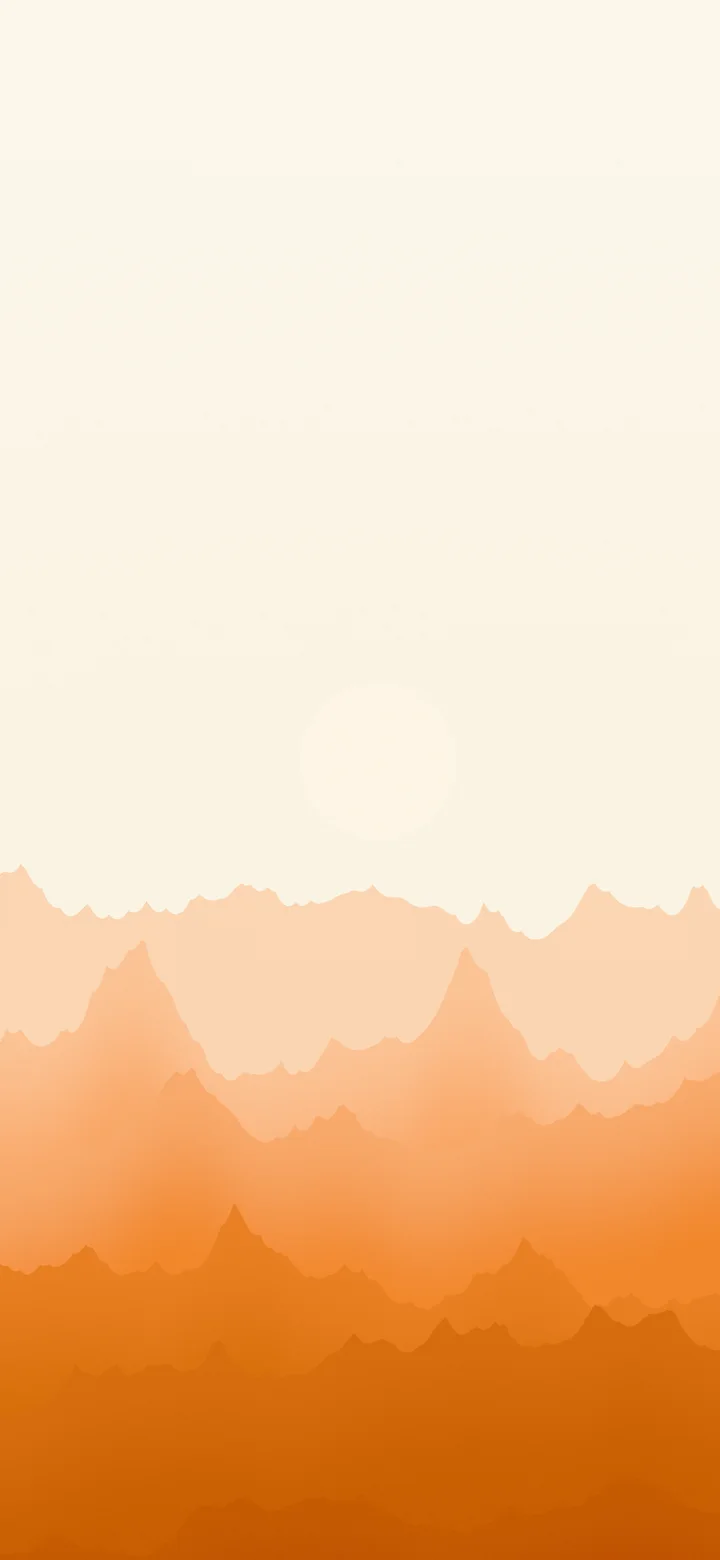 Orange and Cream Minimalist Mountain Landscape wallpaper for iPhone and Android