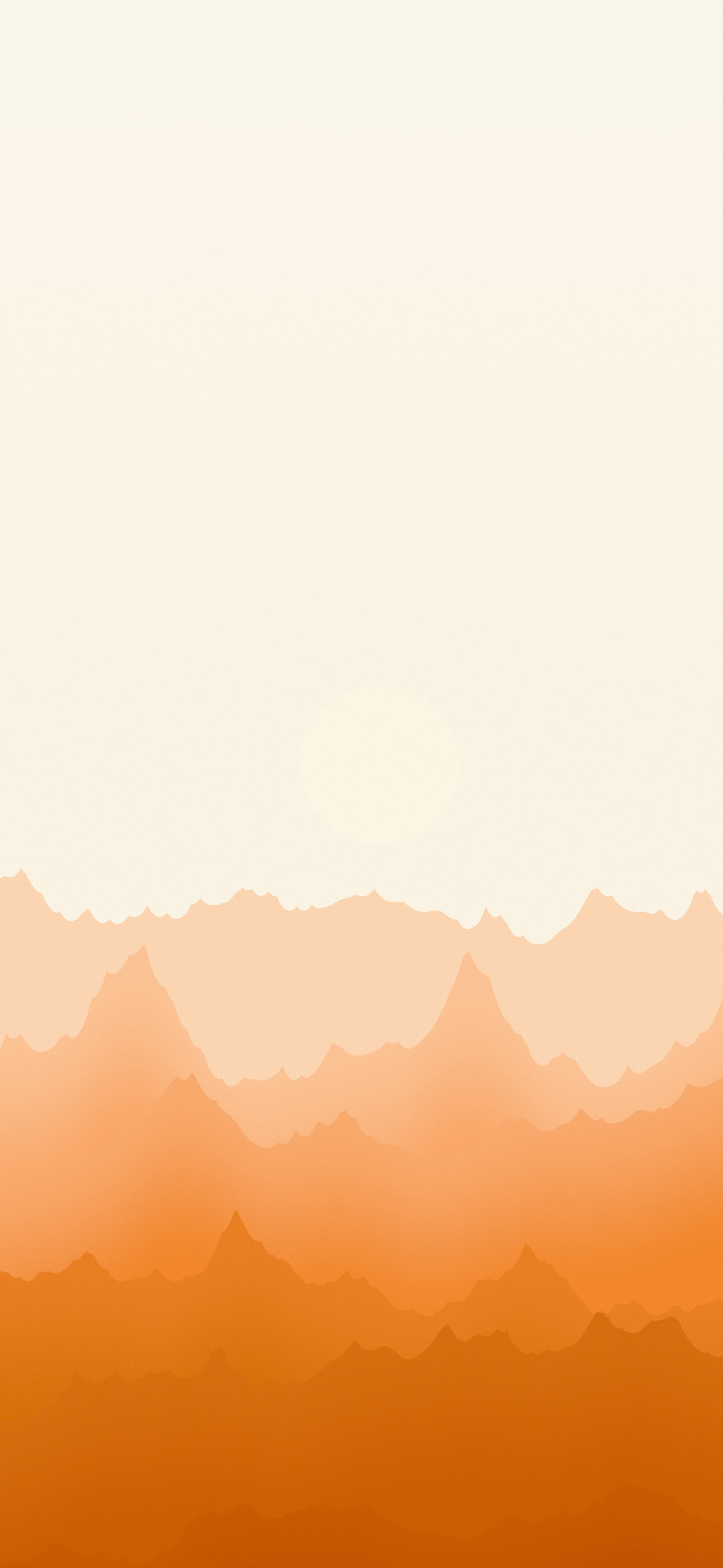 Orange and Cream Minimalist Mountain Landscape wallpaper for iPhone and Android