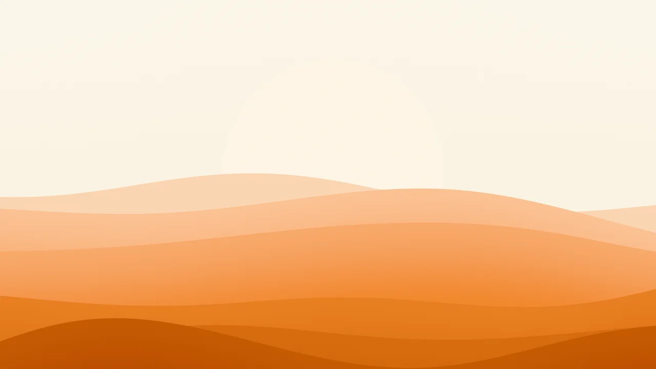 Orange and Cream Minimalist Sunset Hills desktop wallpaper in 4K