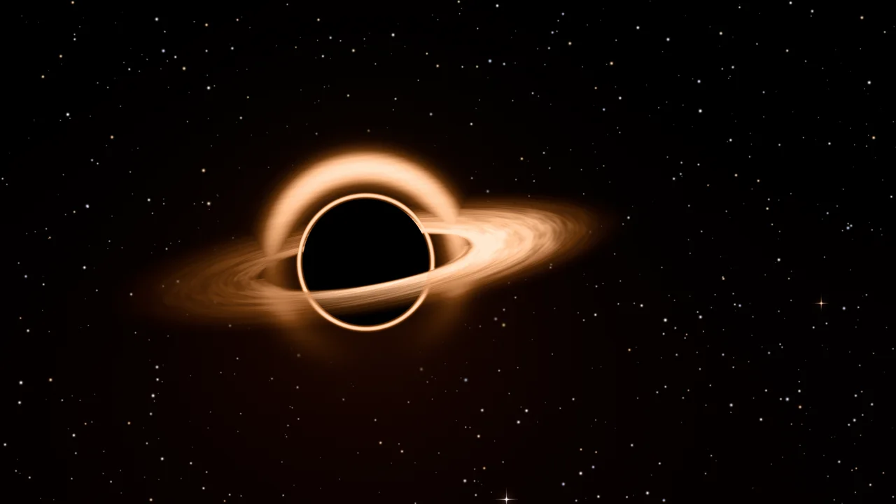 Orange Black Hole desktop wallpaper in 4K