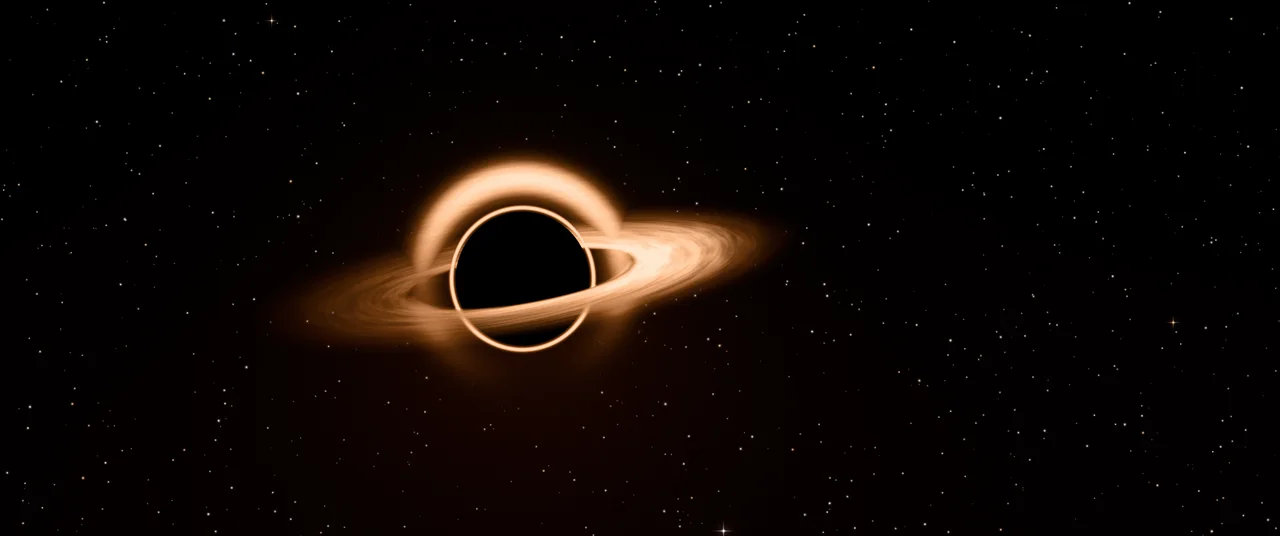 Orange Black Hole ultrawide wallpaper, 3440 × 1440