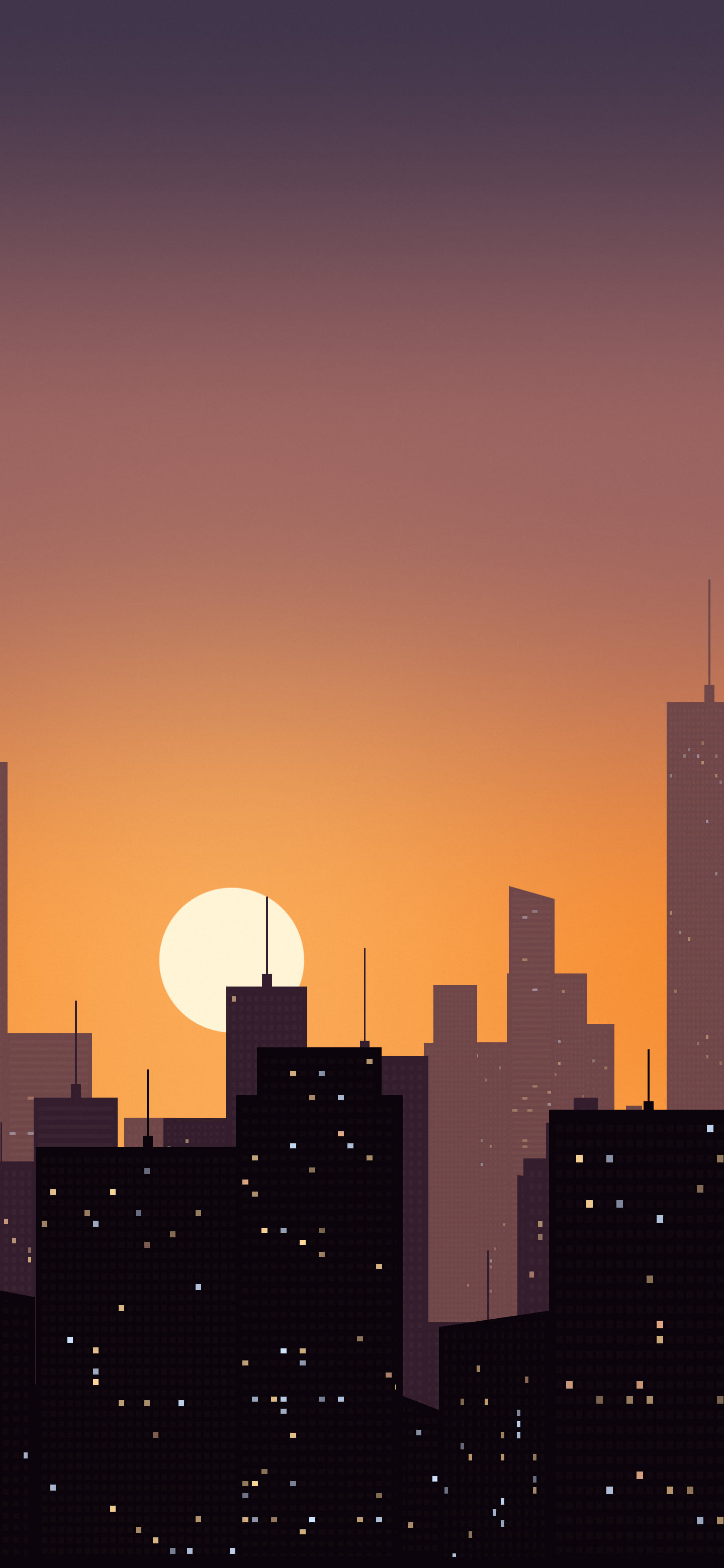 Orange City Skyline Sunset wallpaper for iPhone and Android