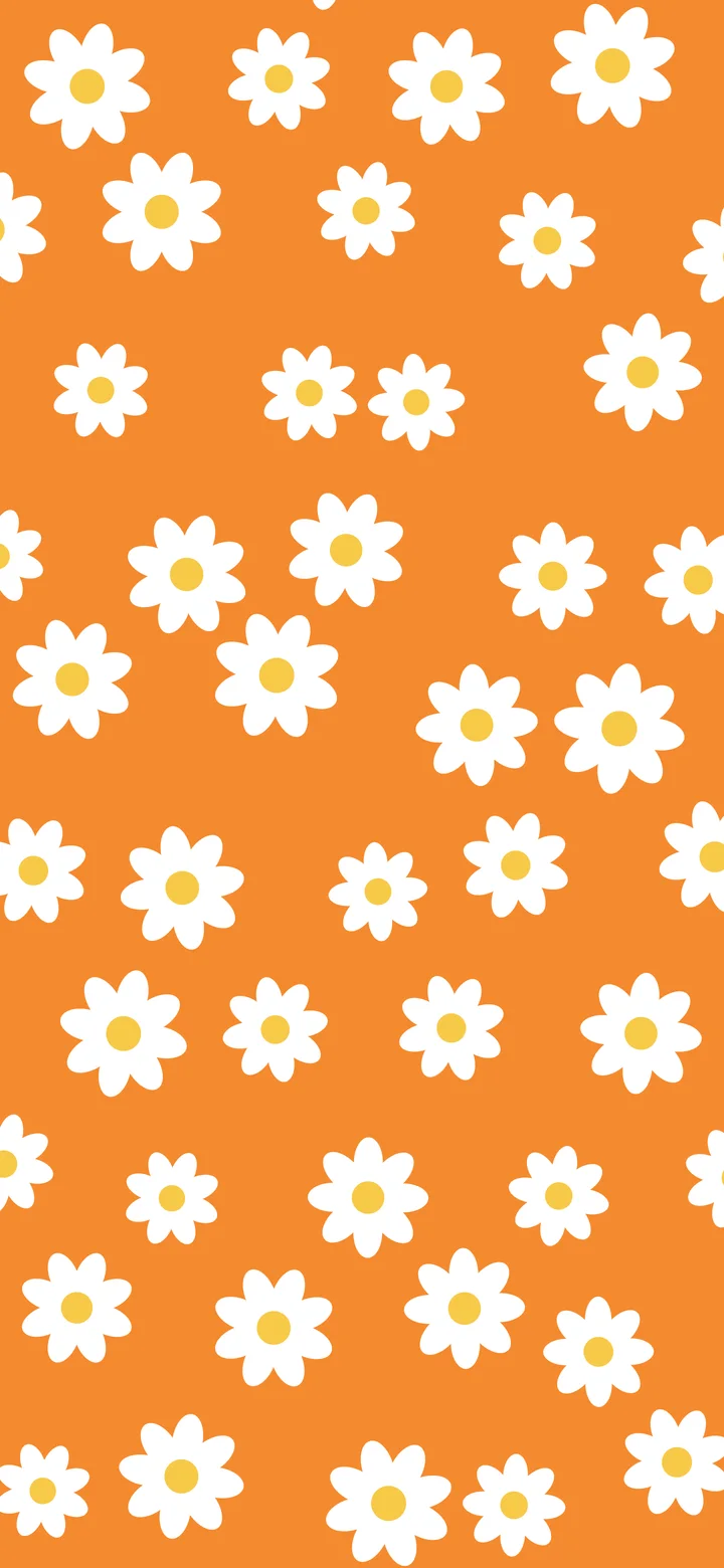 Orange Daisy Flower Pattern wallpaper for iPhone and Android