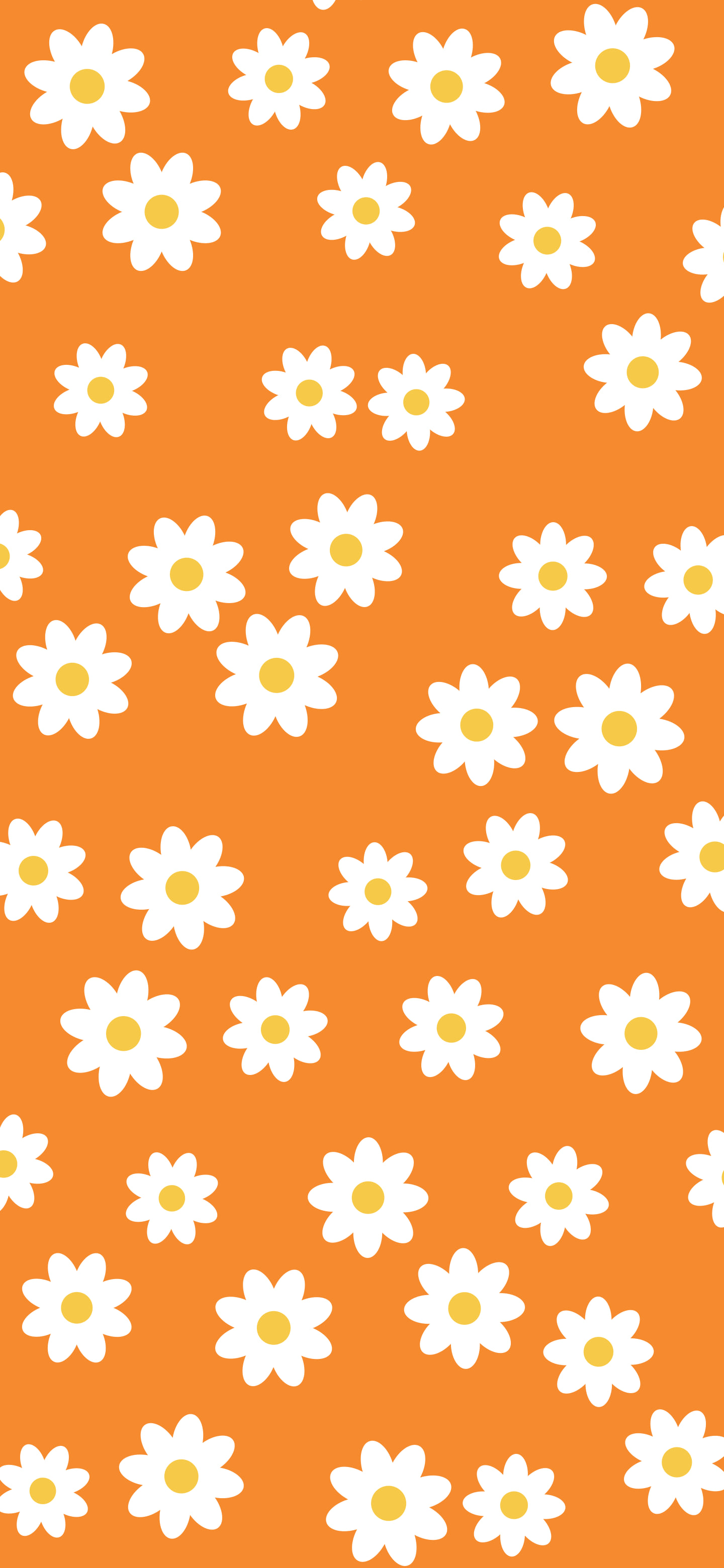 Orange Daisy Flower Pattern wallpaper for iPhone and Android