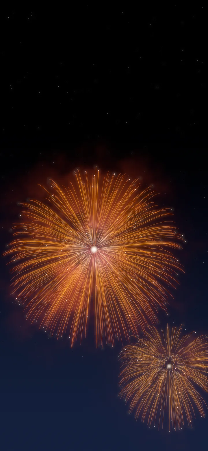 Orange Fireworks wallpaper for iPhone and Android