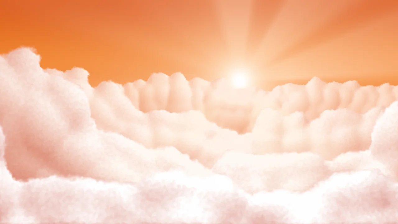 Orange Heavenly Clouds desktop wallpaper in 4K
