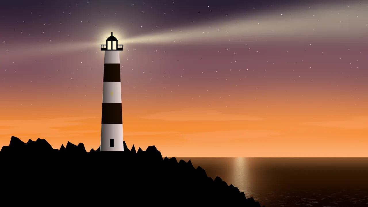 Orange Lighthouse desktop wallpaper in 4K