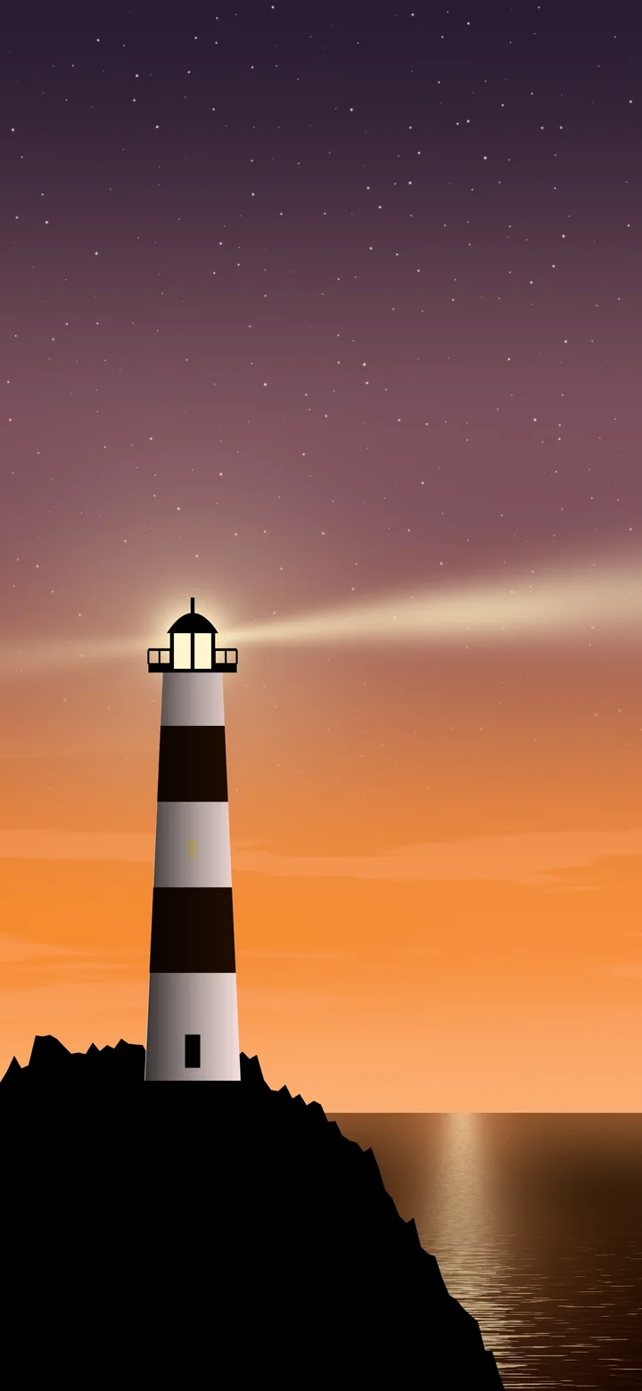 Orange Lighthouse wallpaper for iPhone and Android