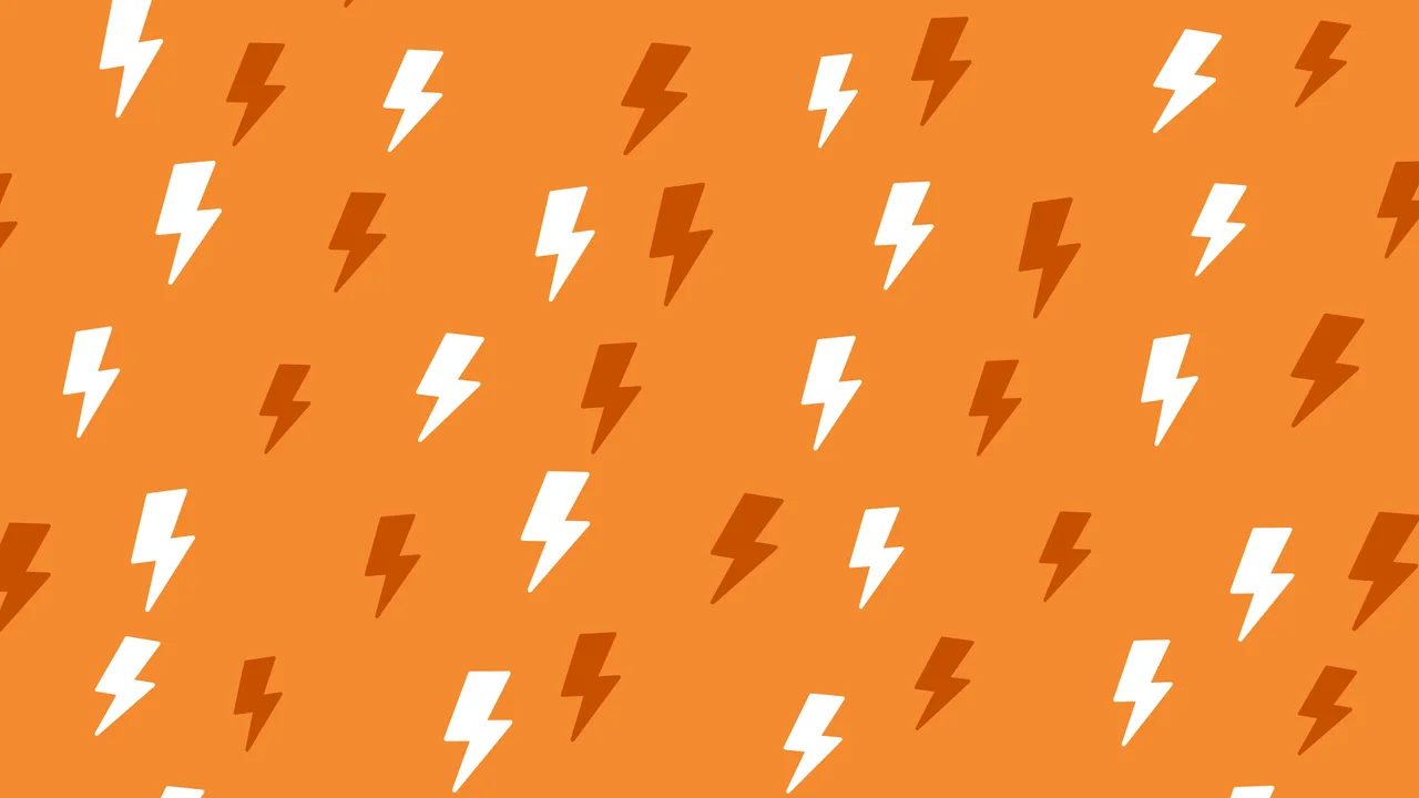 Orange Lightning Bolt Pattern desktop wallpaper in 4K