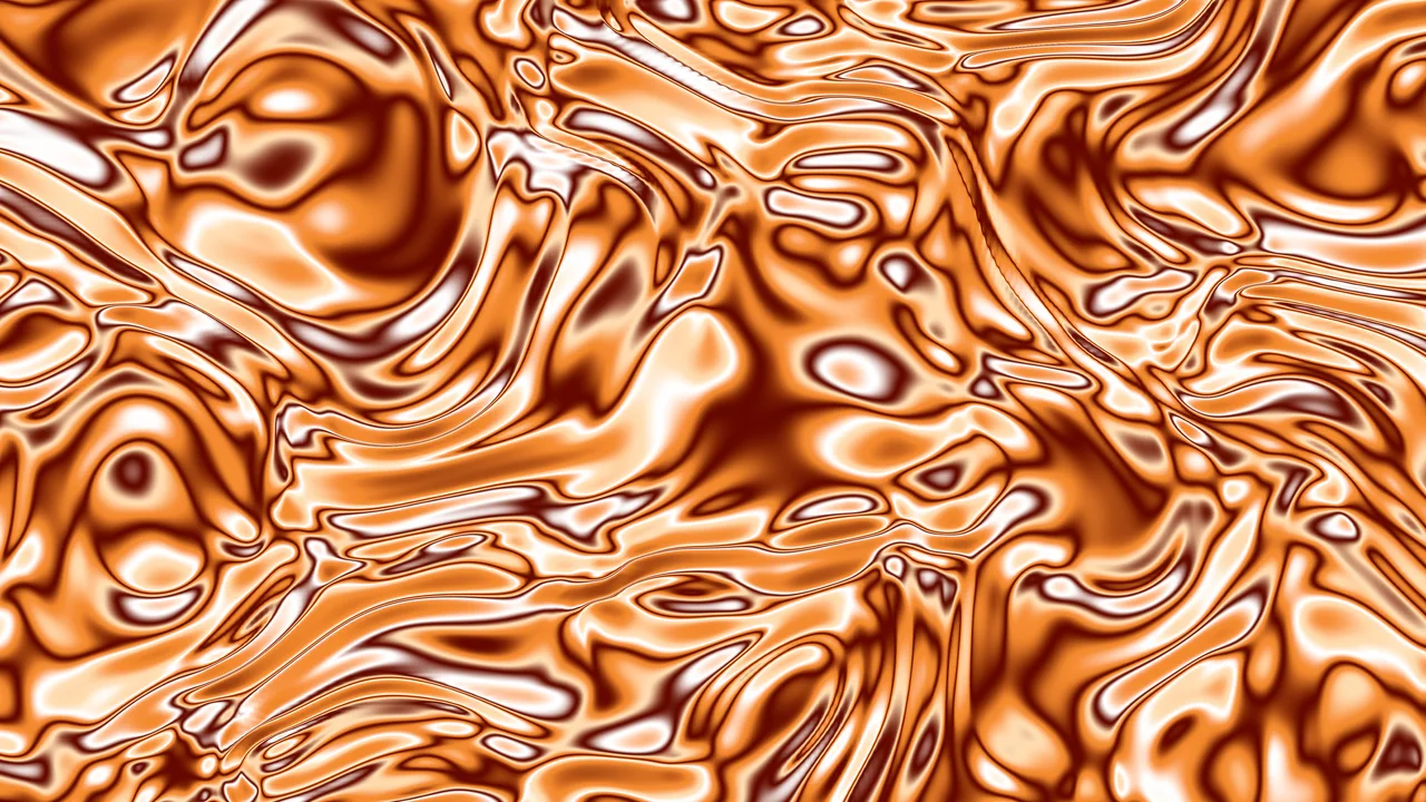 Orange Liquid Chrome desktop wallpaper in 4K
