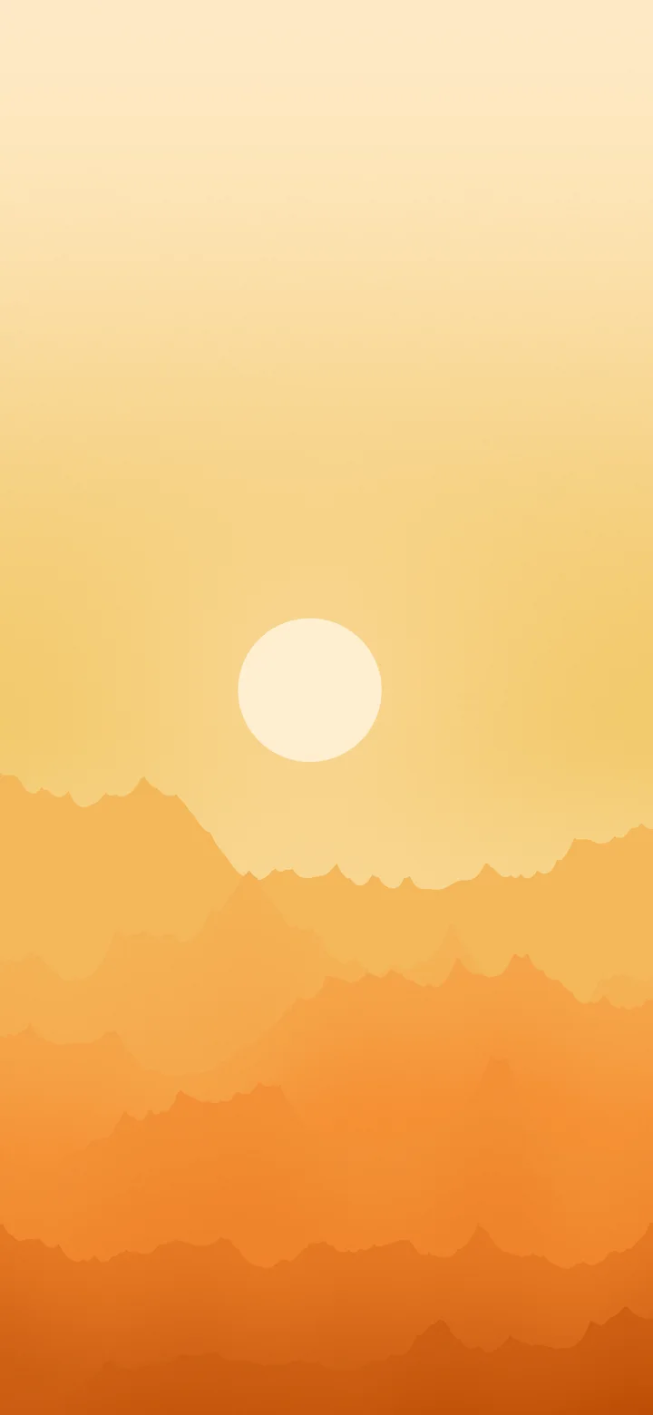 Orange Minimalist Mountain Landscape wallpaper for iPhone and Android