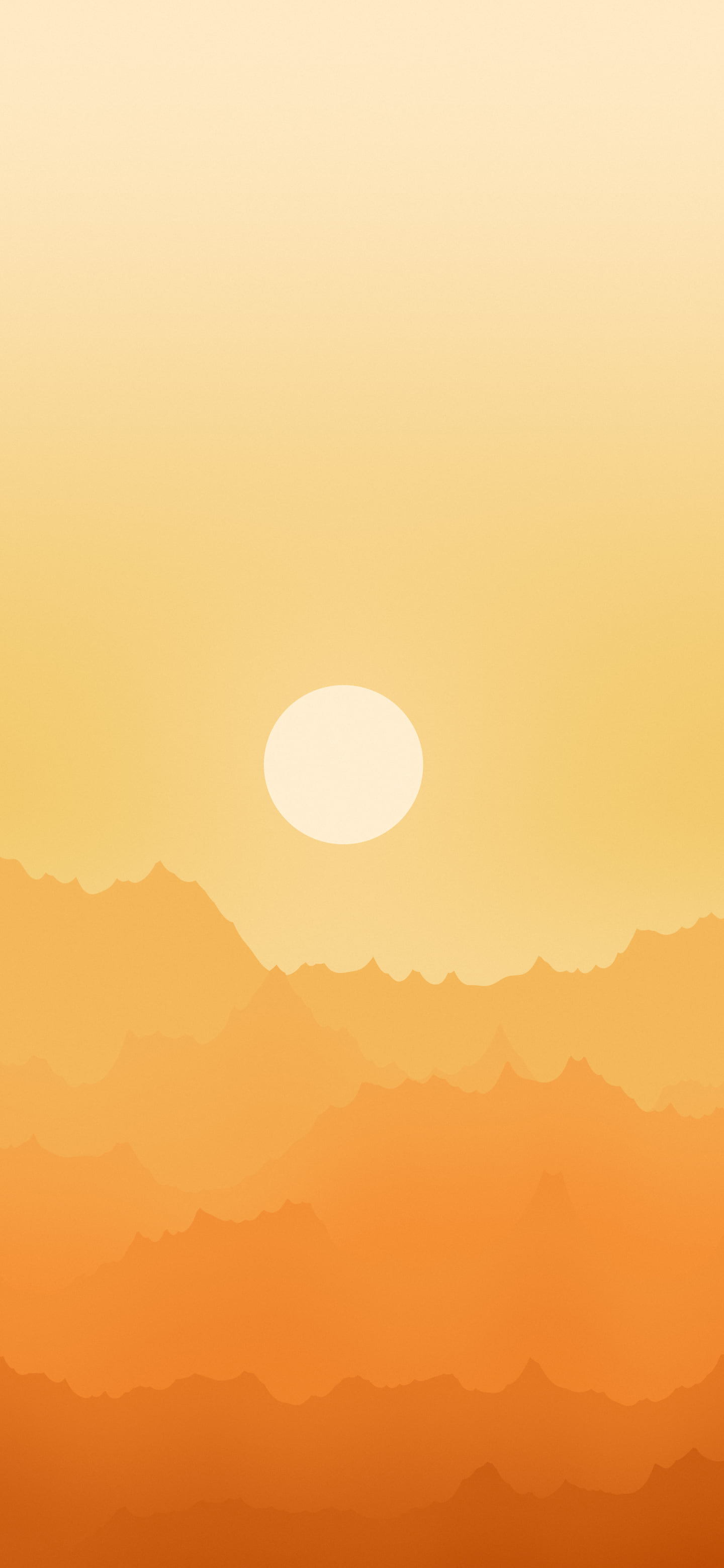 Orange Minimalist Mountain Landscape wallpaper for iPhone and Android