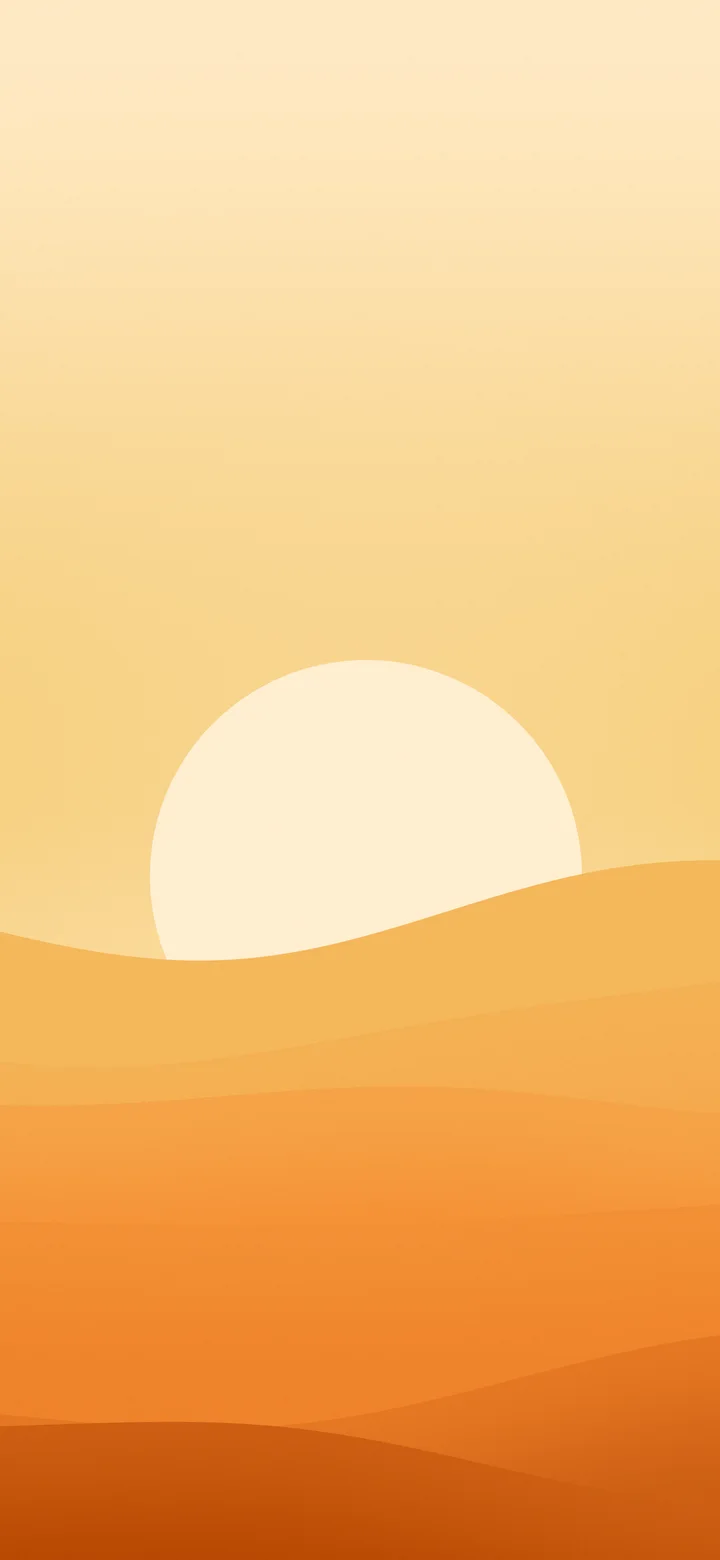 Orange Minimalist Sunset Hills wallpaper for iPhone and Android