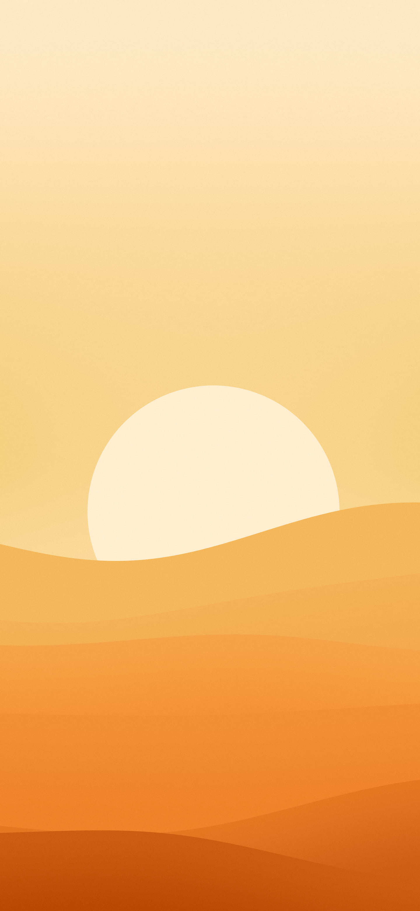 Orange Minimalist Sunset Hills wallpaper for iPhone and Android