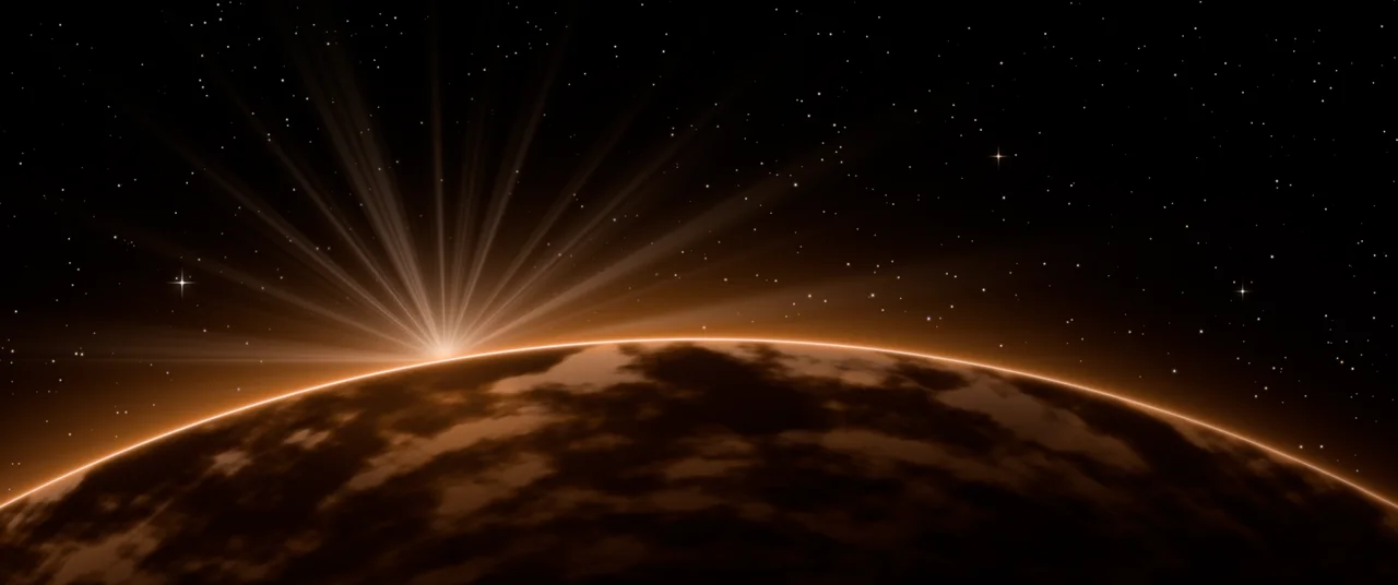 Orange Planet Horizon ultrawide wallpaper, 3440 × 1440