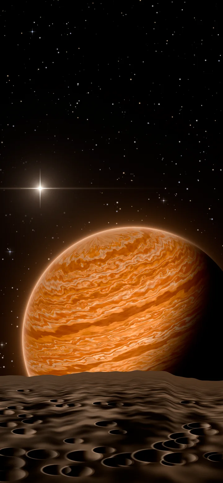 Orange Planet Rise wallpaper for iPhone and Android