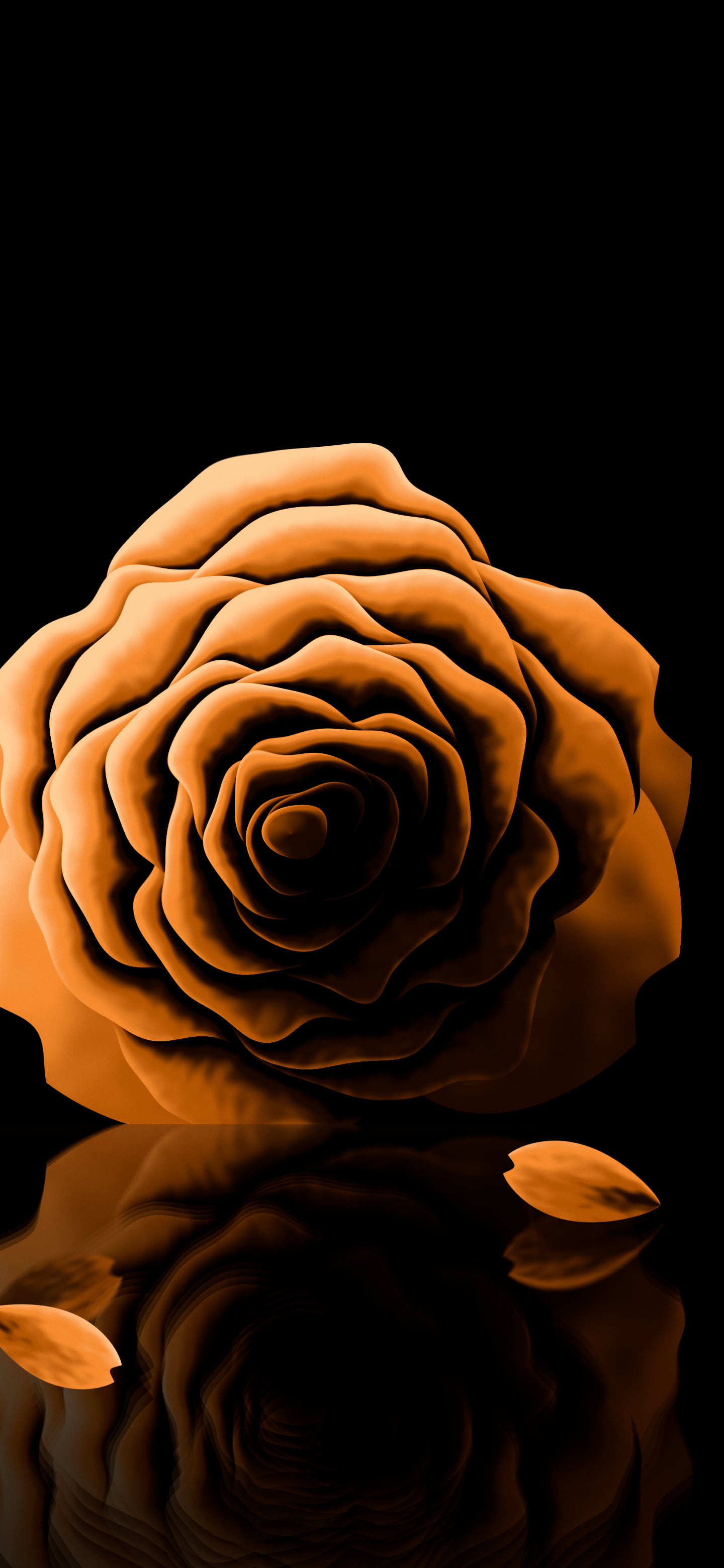 Orange Rose Reflection wallpaper for iPhone and Android