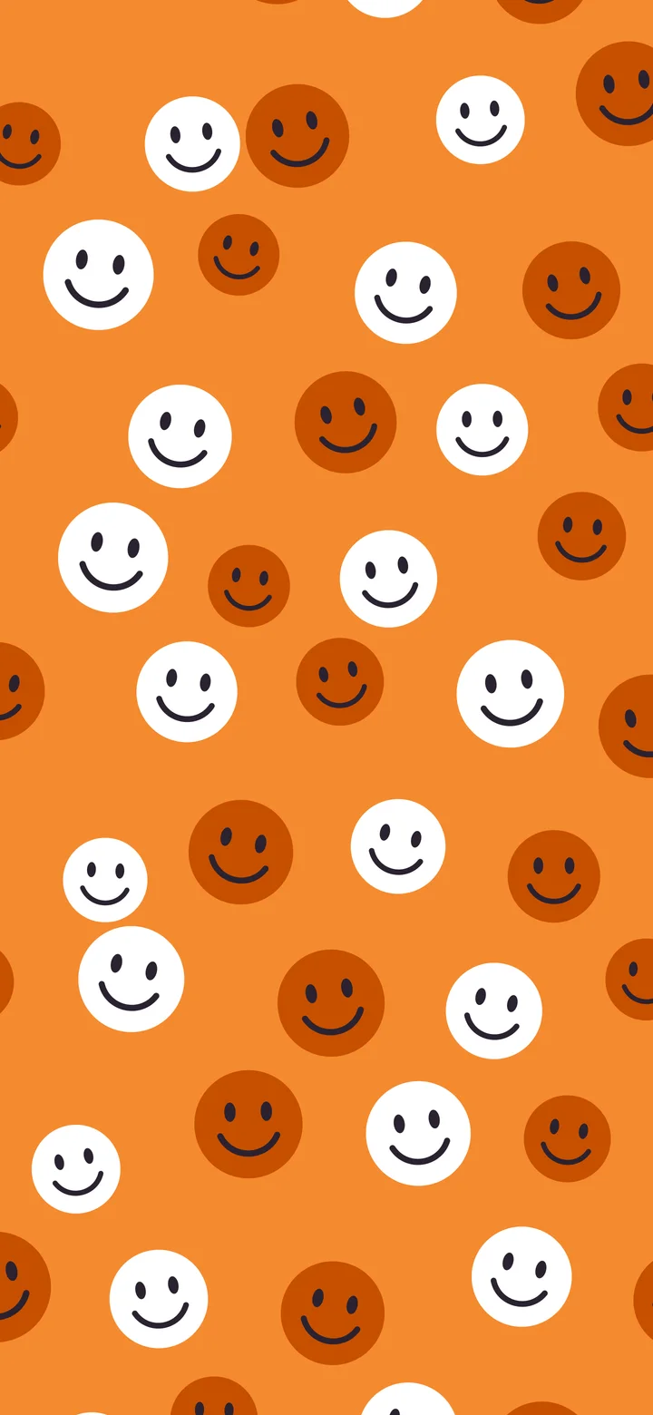 Orange Smiley Face Pattern wallpaper for iPhone and Android