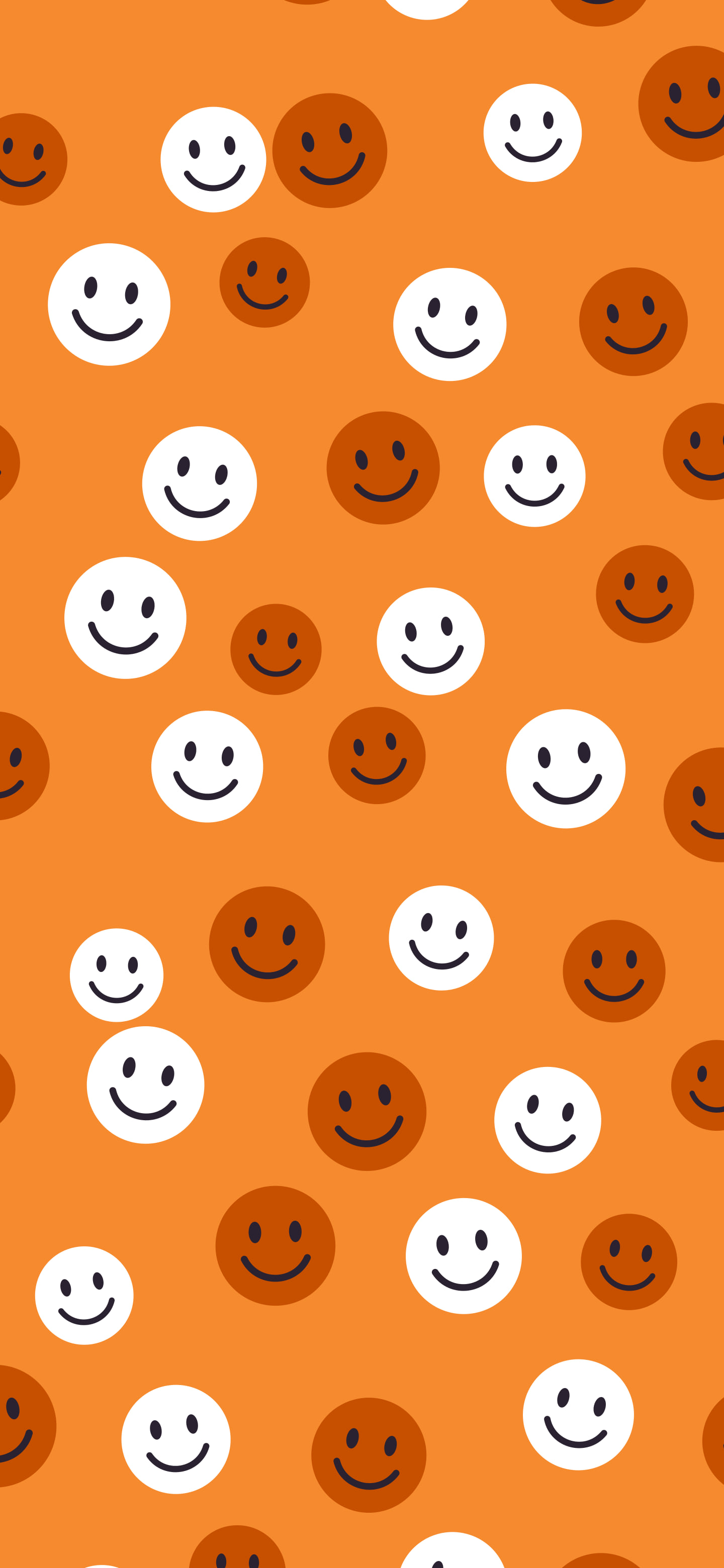 Orange Smiley Face Pattern wallpaper for iPhone and Android