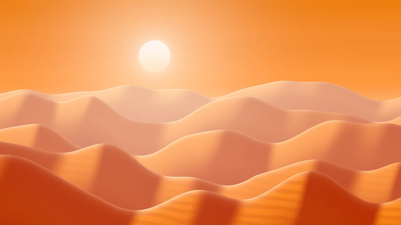 Orange Sunlit Sand Dunes desktop wallpaper in 4K