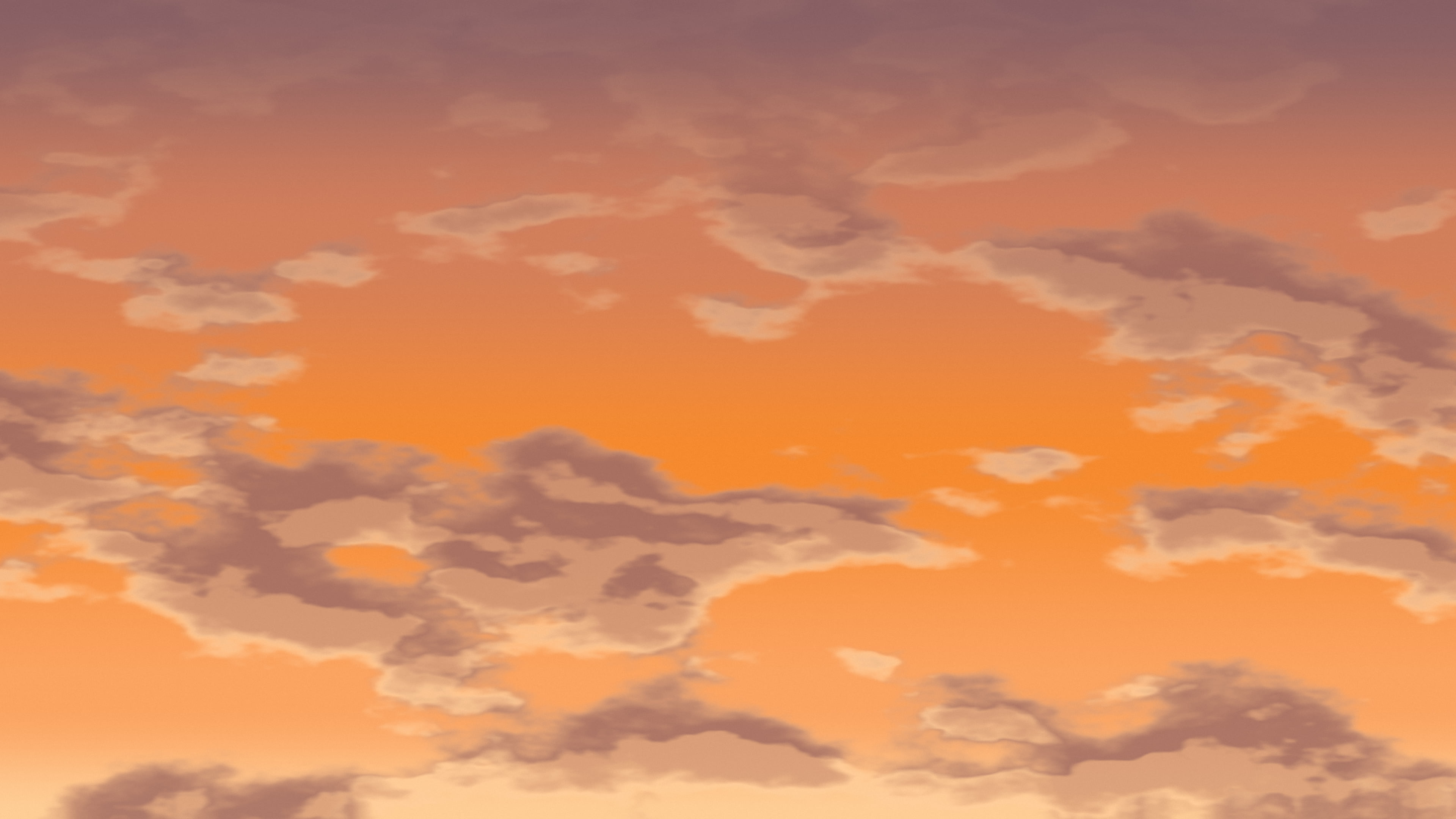 Orange Sunset Clouds desktop wallpaper in 4K