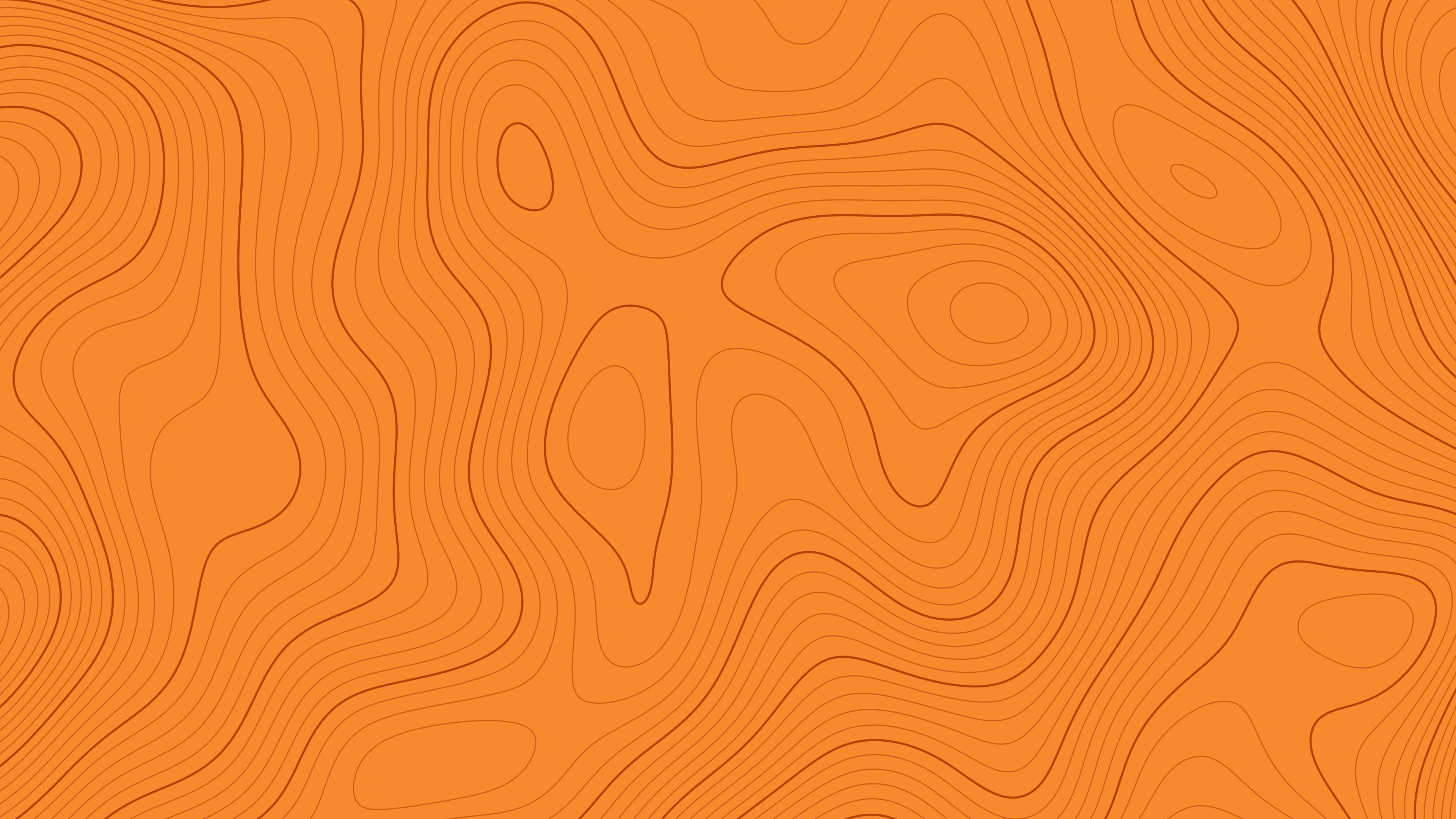 Orange Topographic Line desktop wallpaper in 4K