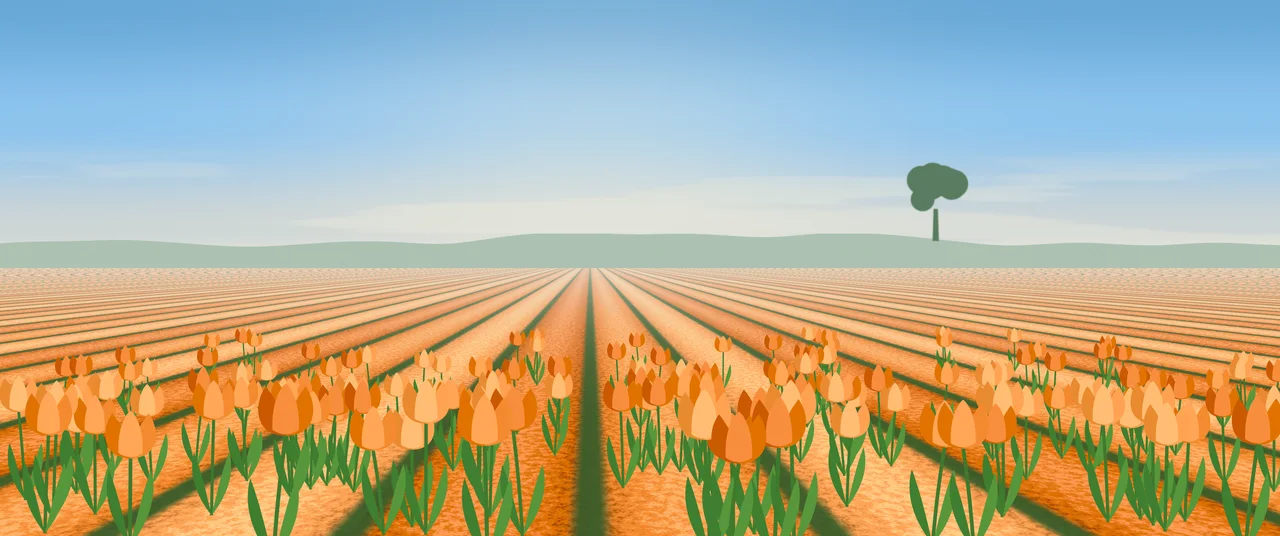 Orange Tulip Field ultrawide wallpaper, 3440 × 1440