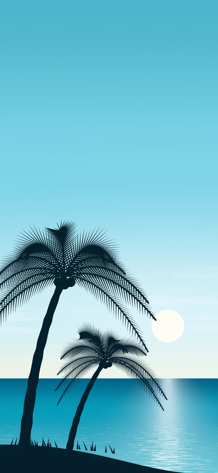 Palm Tree Beach wallpaper for iPhone and Android