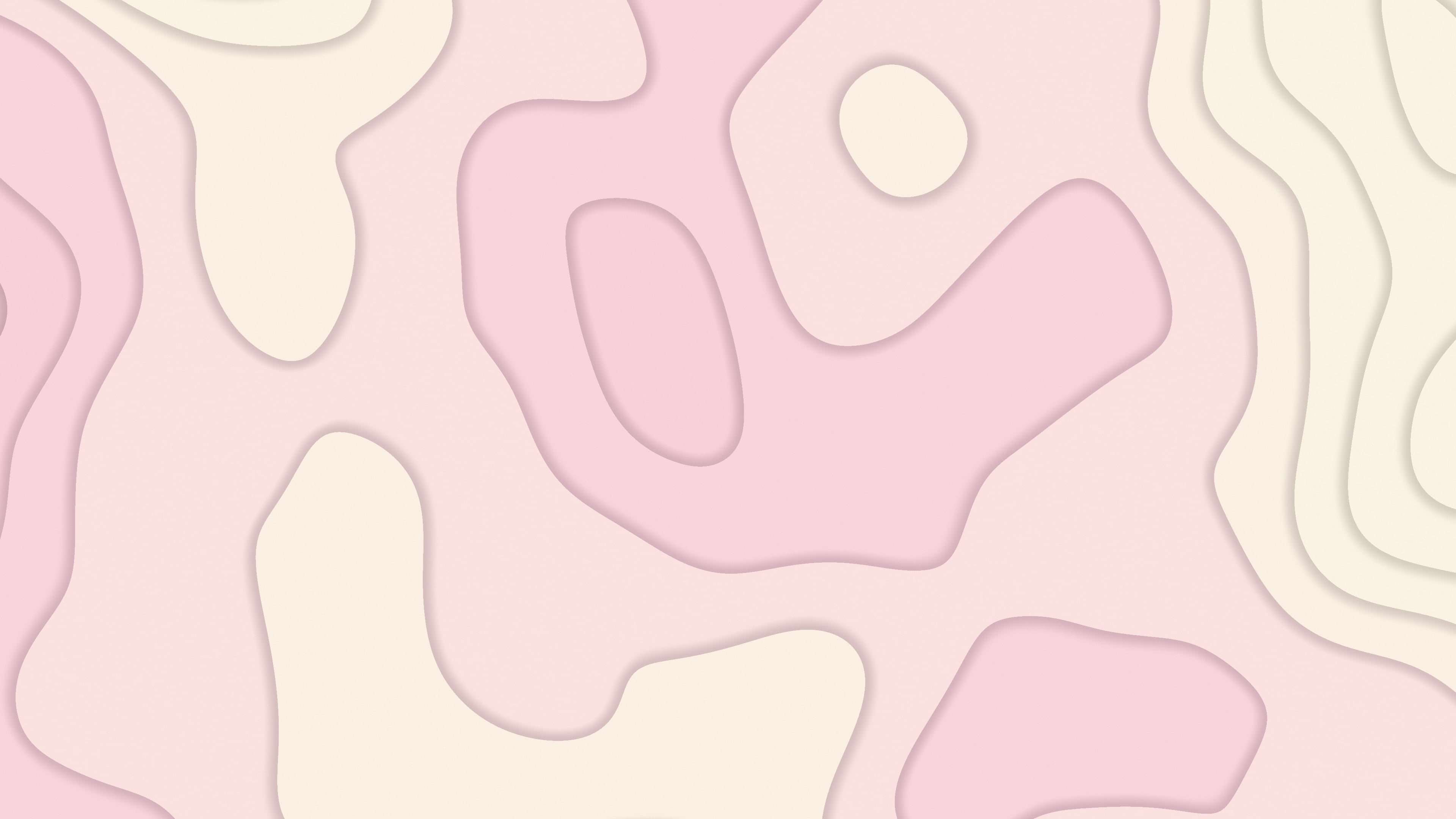 Pastel Pink and Cream Layered Topographic desktop wallpaper in 4K