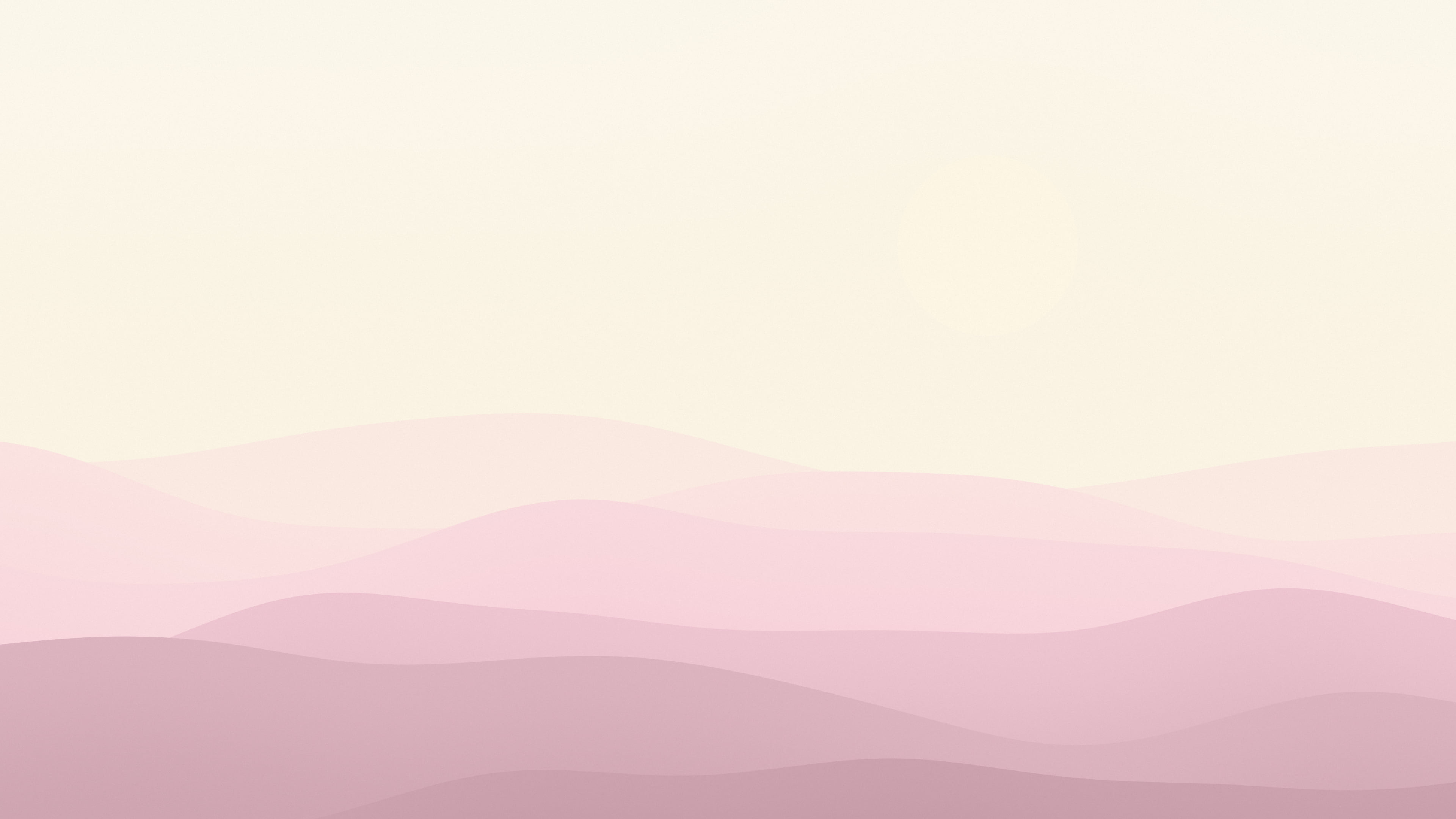 Pastel Pink and Cream Minimalist Desert Dunes desktop wallpaper in 4K