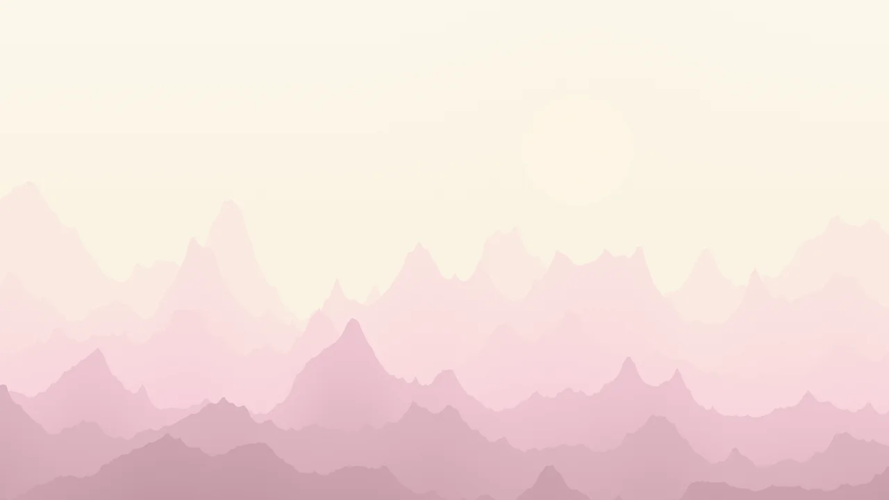 Pastel Pink and Cream Minimalist Mountain Landscape desktop wallpaper in 4K