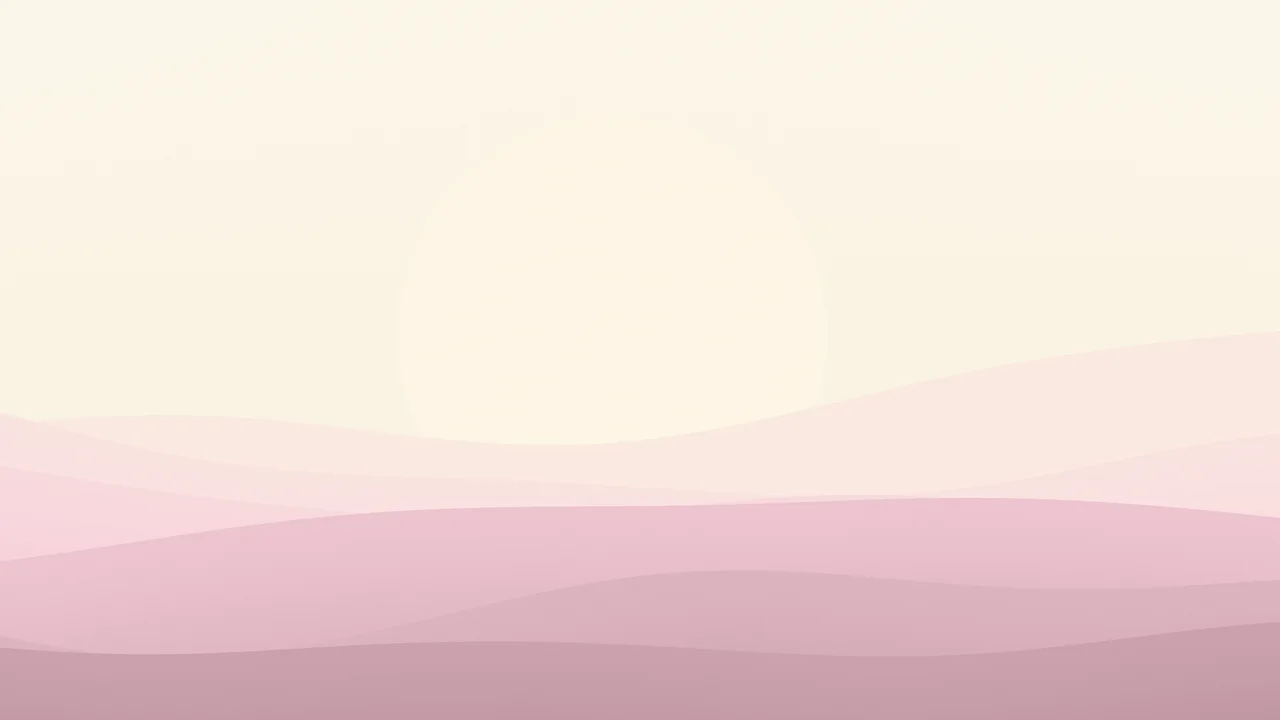 Pastel Pink and Cream Minimalist Sunset Hills desktop wallpaper in 4K