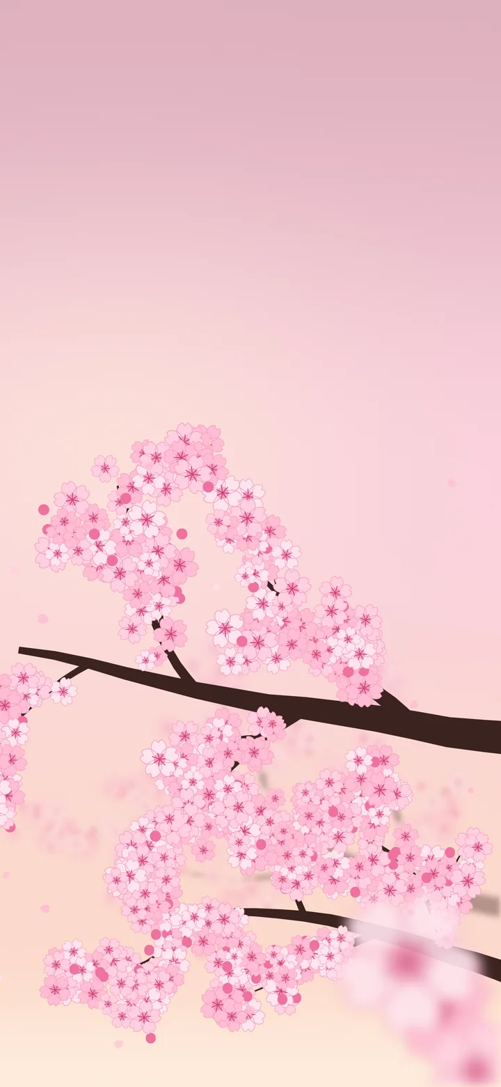 Pastel Pink Cherry Blossom Branch wallpaper for iPhone and Android