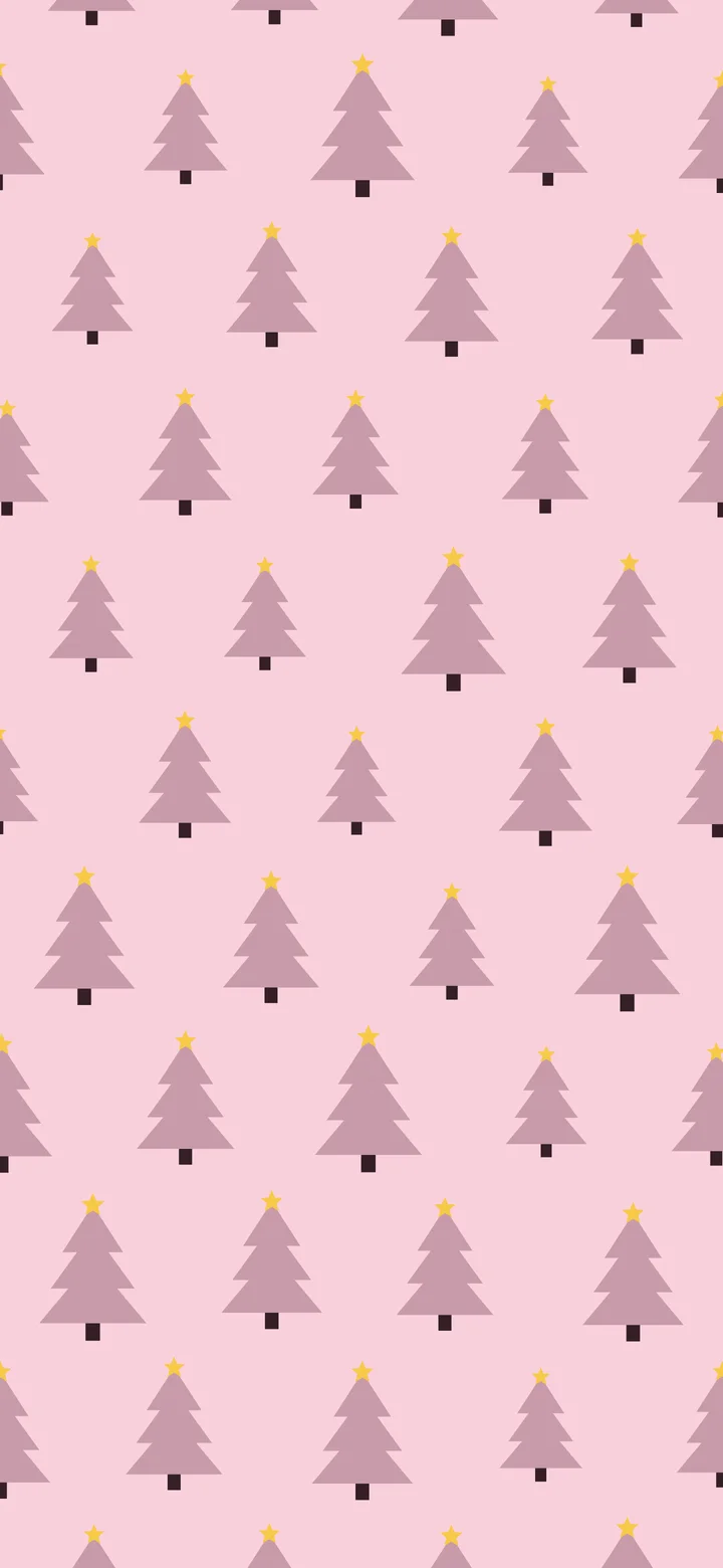 Pastel Pink Christmas Tree Pattern wallpaper for iPhone and Android